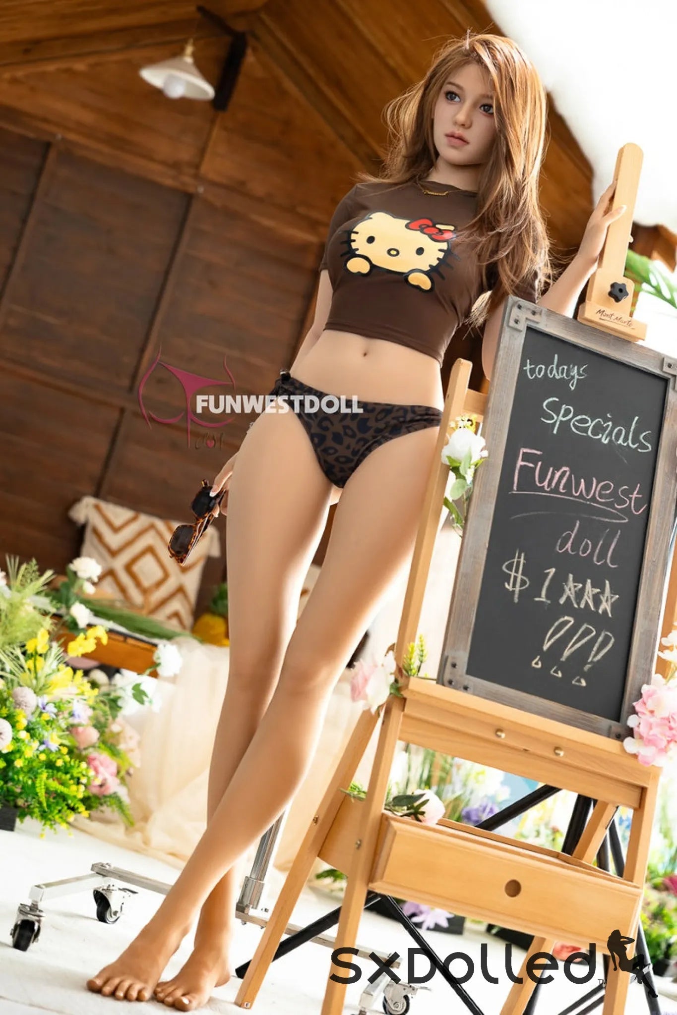 Clara A (A-Cup) (159cm) | Slim Pear Brunette Sex Doll | Funwest Doll A-Cup / 159cm / Brunette Sex Doll