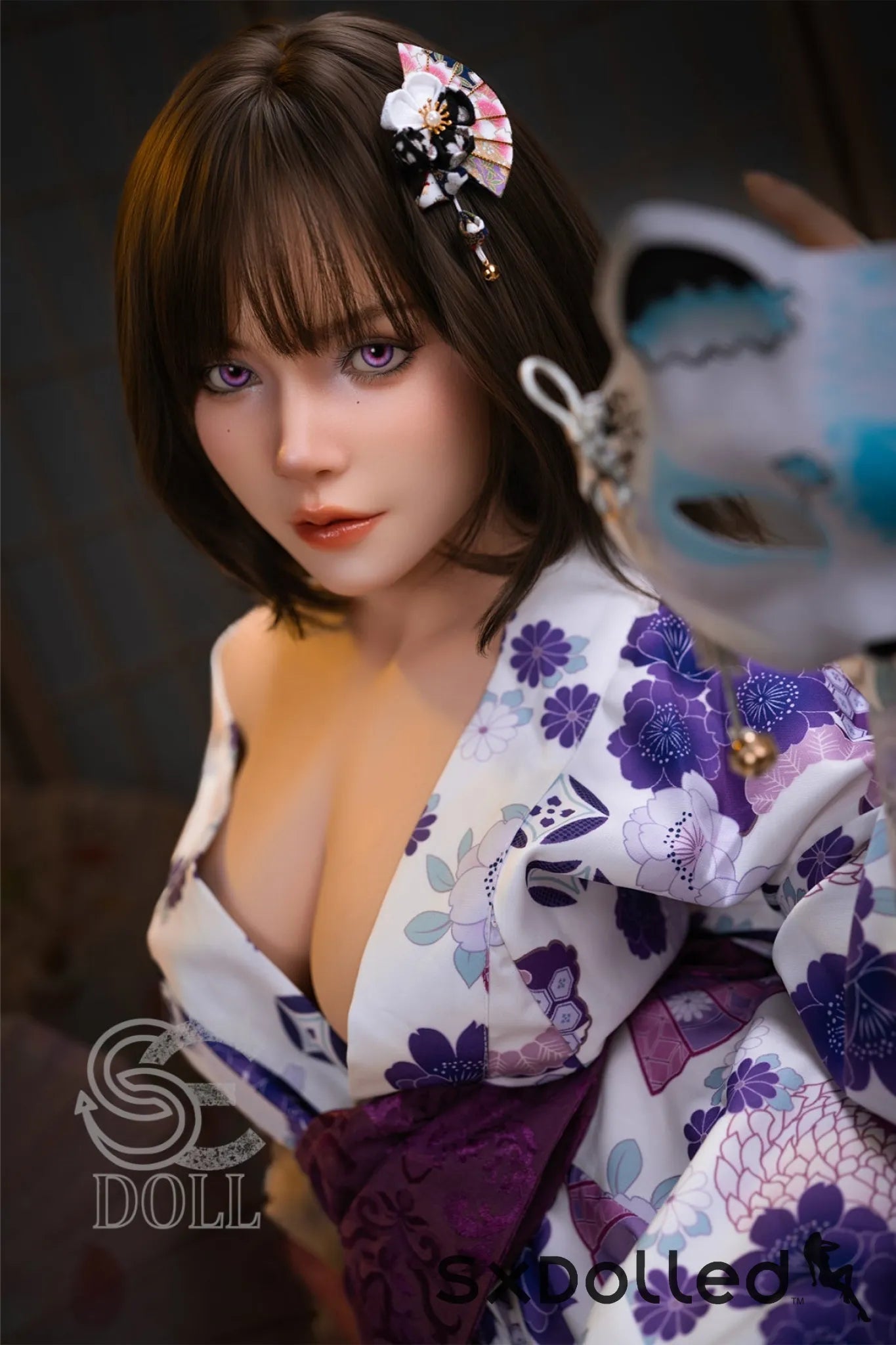 Kemeny.E (D Cup) (155cm) | Purple Eyed Kimono Sex Doll | SE Doll D Cup / 155cm / Brunette Sex Doll