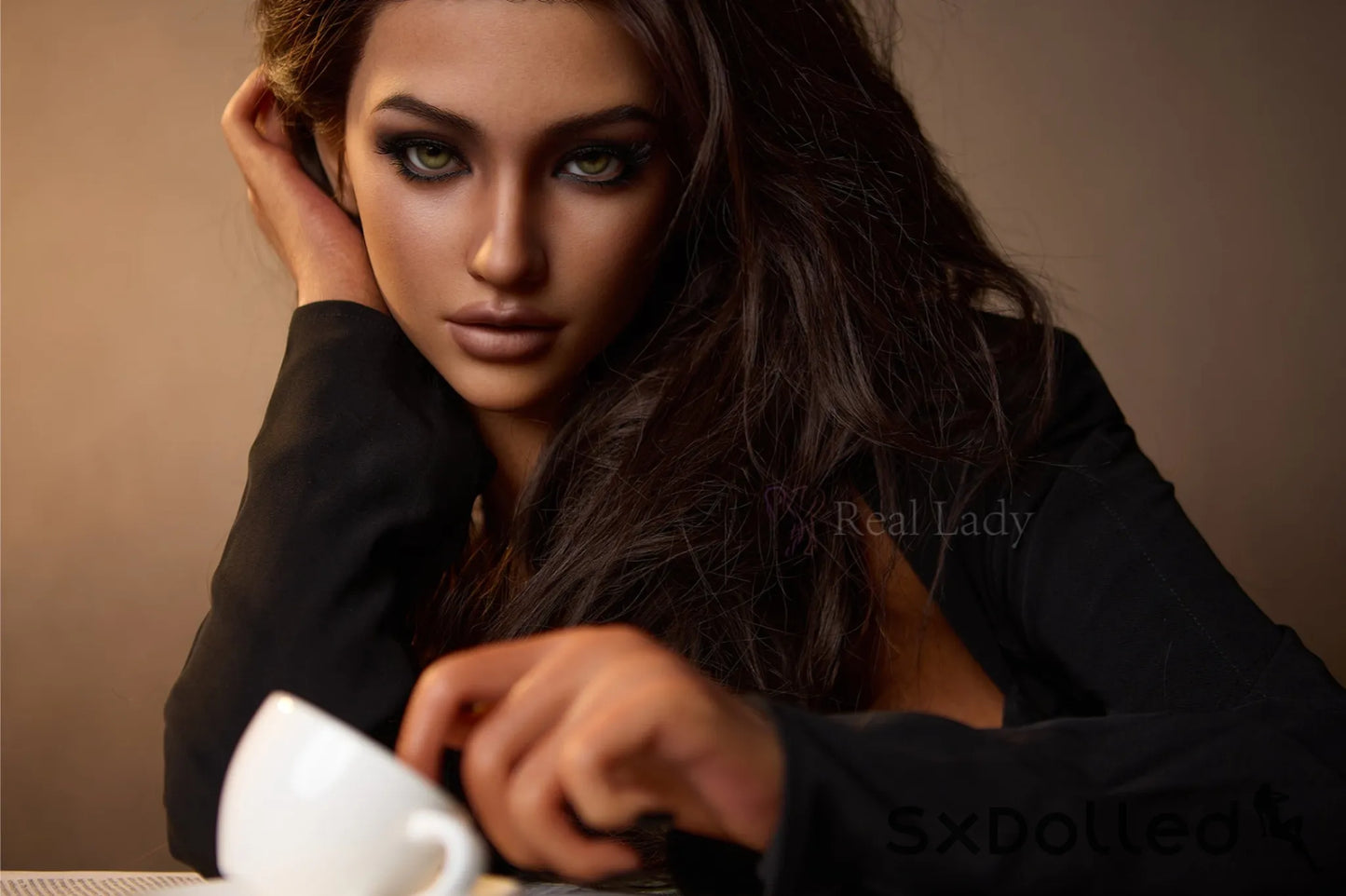 Lena D (H Cup) (150cm) | Tan Green Eyed Latina Sex Doll | Real Lady H Cup / 150cm / Brunette Sex Doll