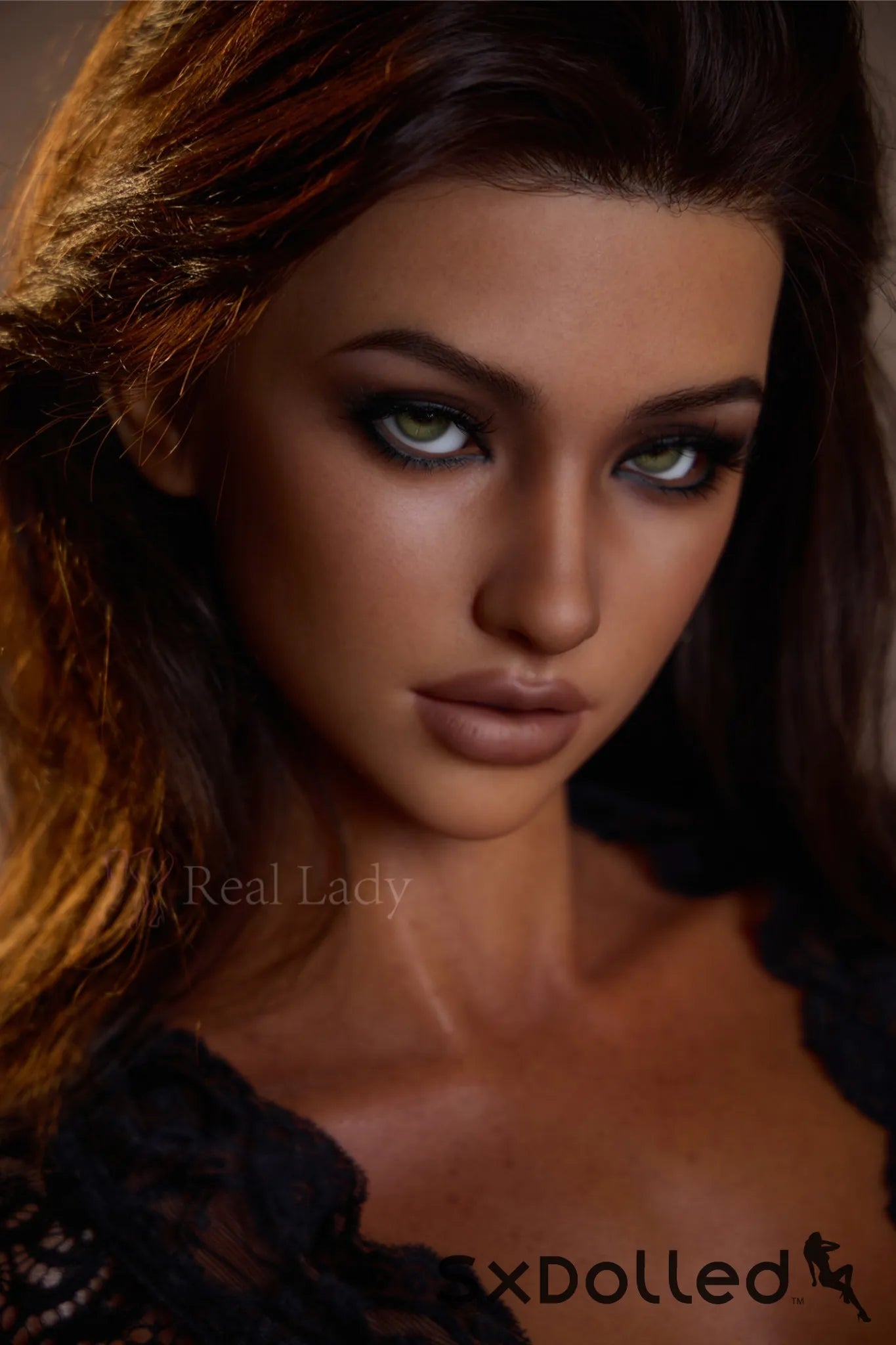 Lena D (H Cup) (150cm) | Tan Green Eyed Latina Sex Doll | Real Lady H Cup / 150cm / Brunette Sex Doll