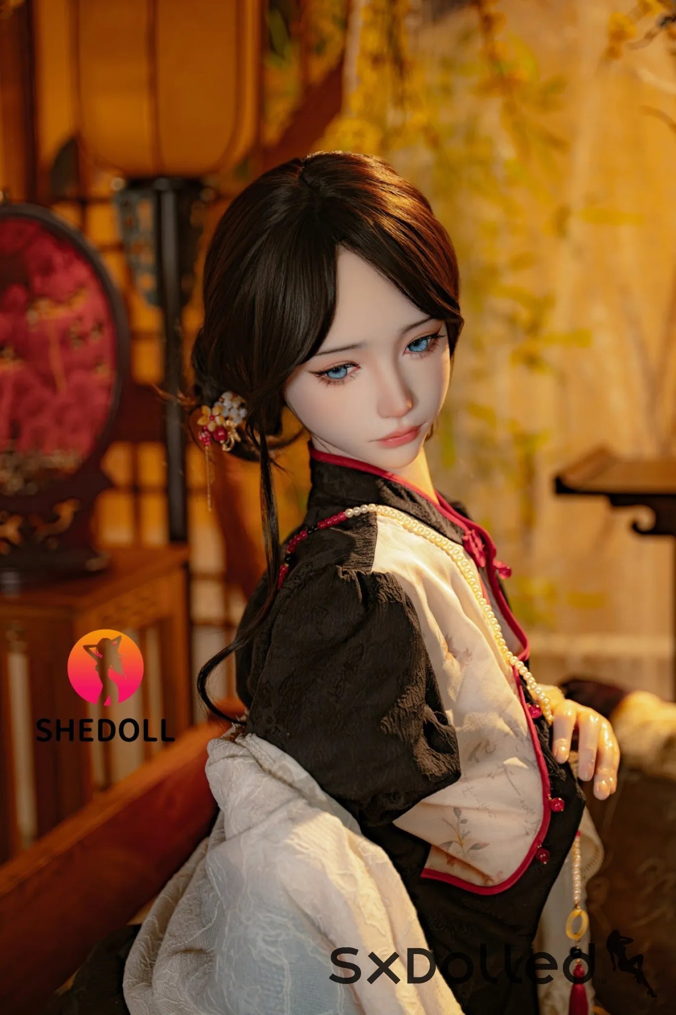 Lina B (E Cup) (156cm) | Asian Blue Eyed Sex Doll | SHEDOLL E Cup / 156cm / Brunette Sex Doll