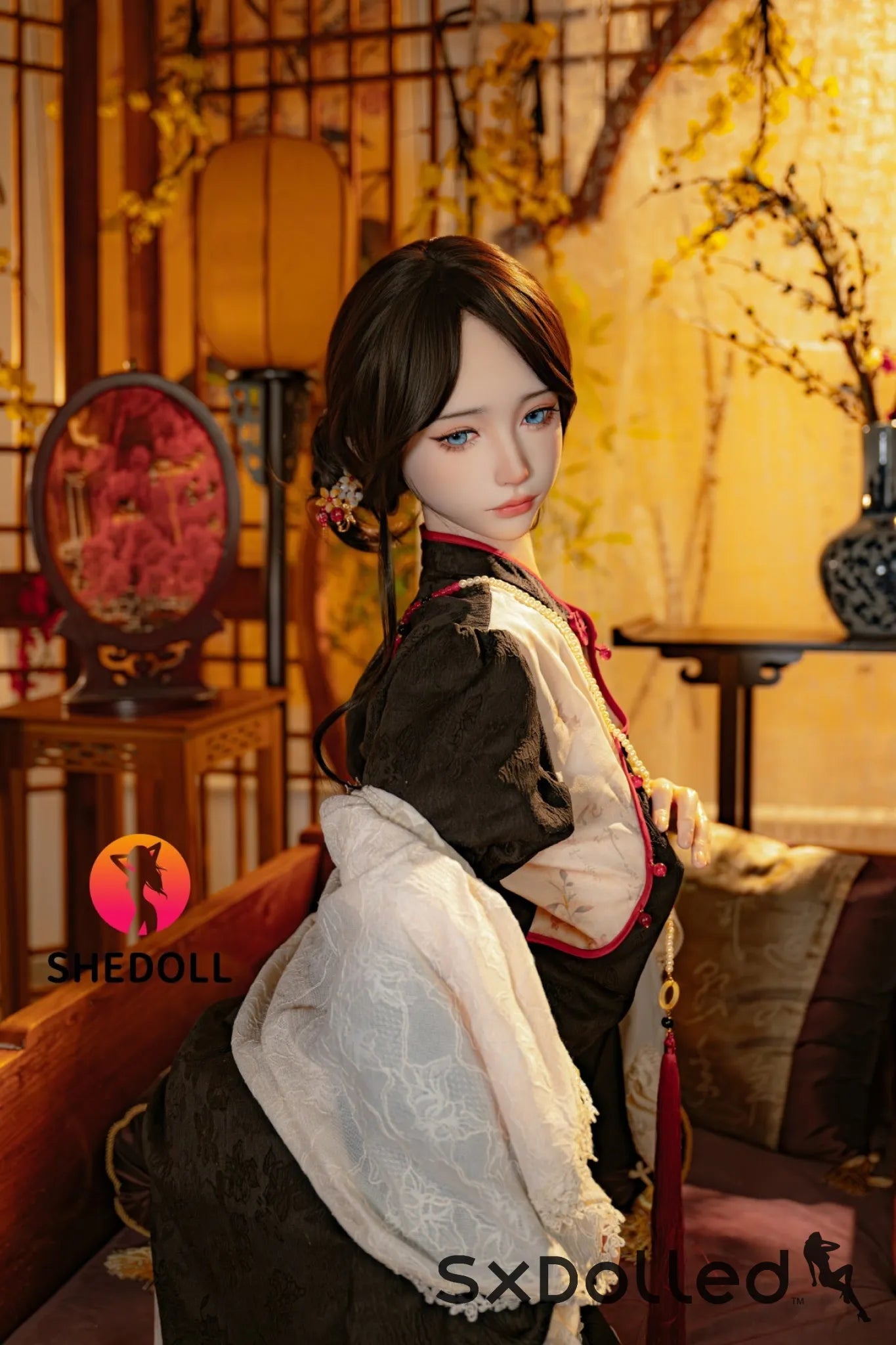 Lina B (E Cup) (156cm) | Asian Blue Eyed Sex Doll | SHEDOLL E Cup / 156cm / Brunette Sex Doll