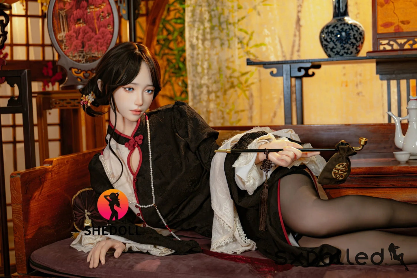 Lina B (E Cup) (156cm) | Asian Blue Eyed Sex Doll | SHEDOLL E Cup / 156cm / Brunette Sex Doll