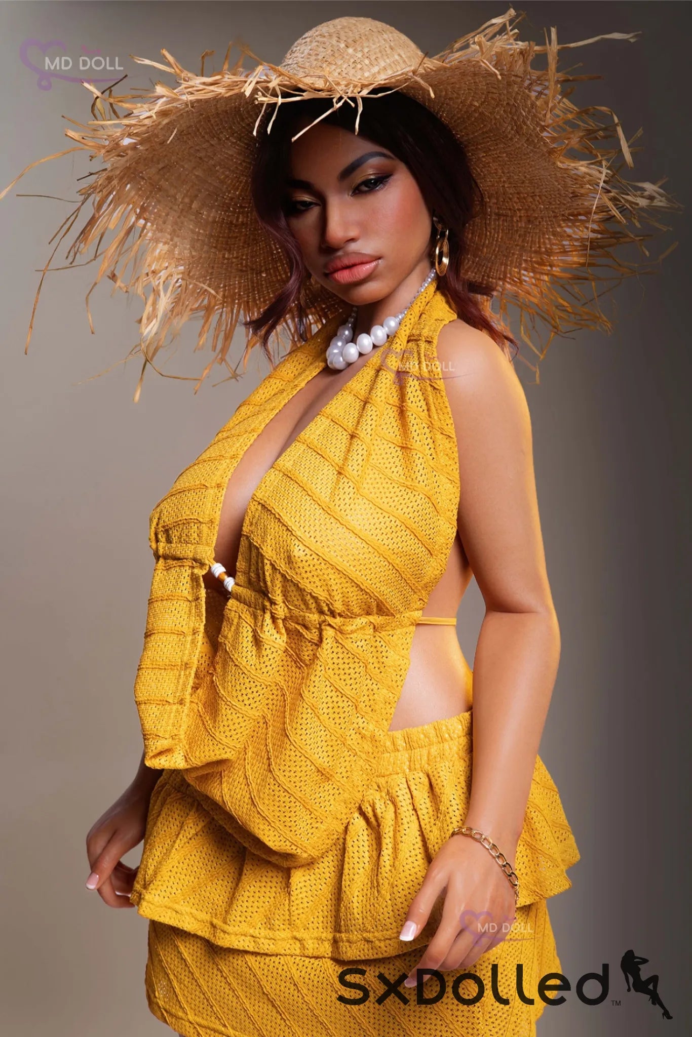 Luna B (H-Cup) (162cm) | Ebony Plump Curvaceous Sex Doll | MD Doll H-Cup / 162cm / Brunette Sex Doll
