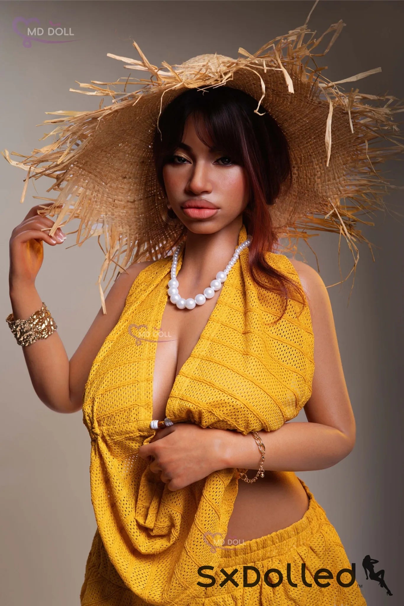 Luna B (H-Cup) (162cm) | Ebony Plump Curvaceous Sex Doll | MD Doll H-Cup / 162cm / Brunette Sex Doll
