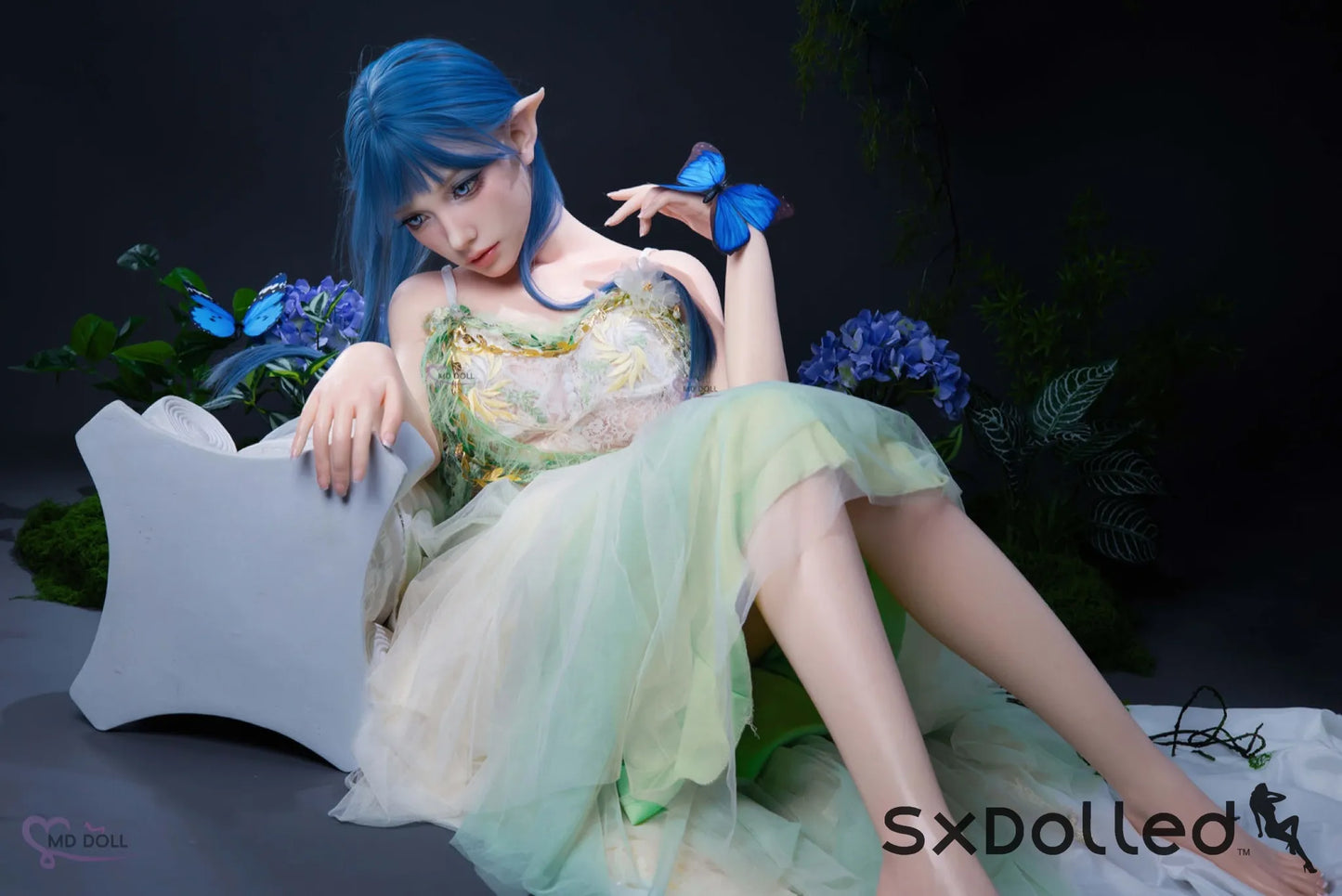 Sophiah A (G-Cup) (150cm) | Aqua Nature Elf Sex Doll | MD Doll G-Cup / 150cm / Blue Sex Doll