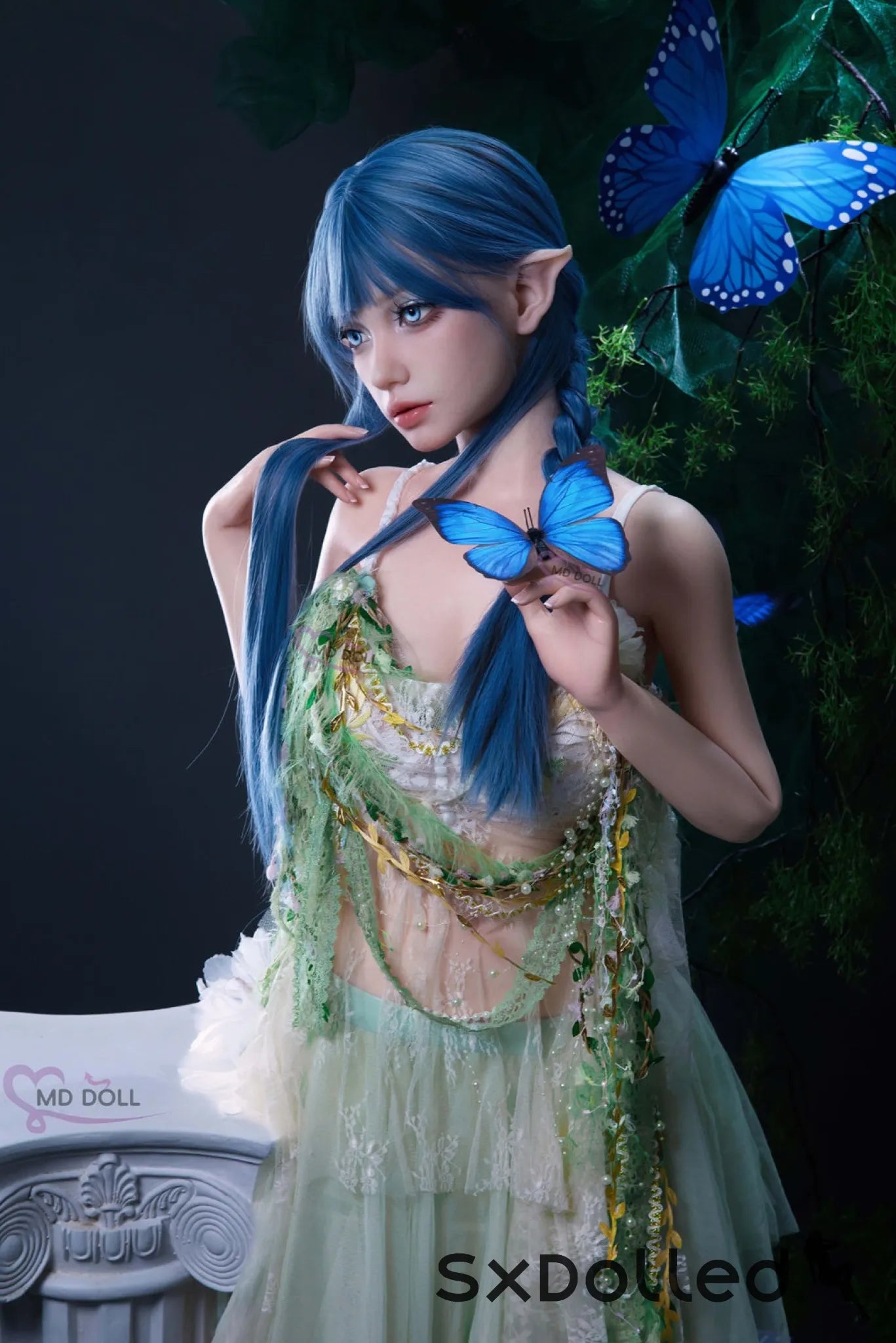 Sophiah A (G-Cup) (150cm) | Aqua Nature Elf Sex Doll | MD Doll G-Cup / 150cm / Blue Sex Doll