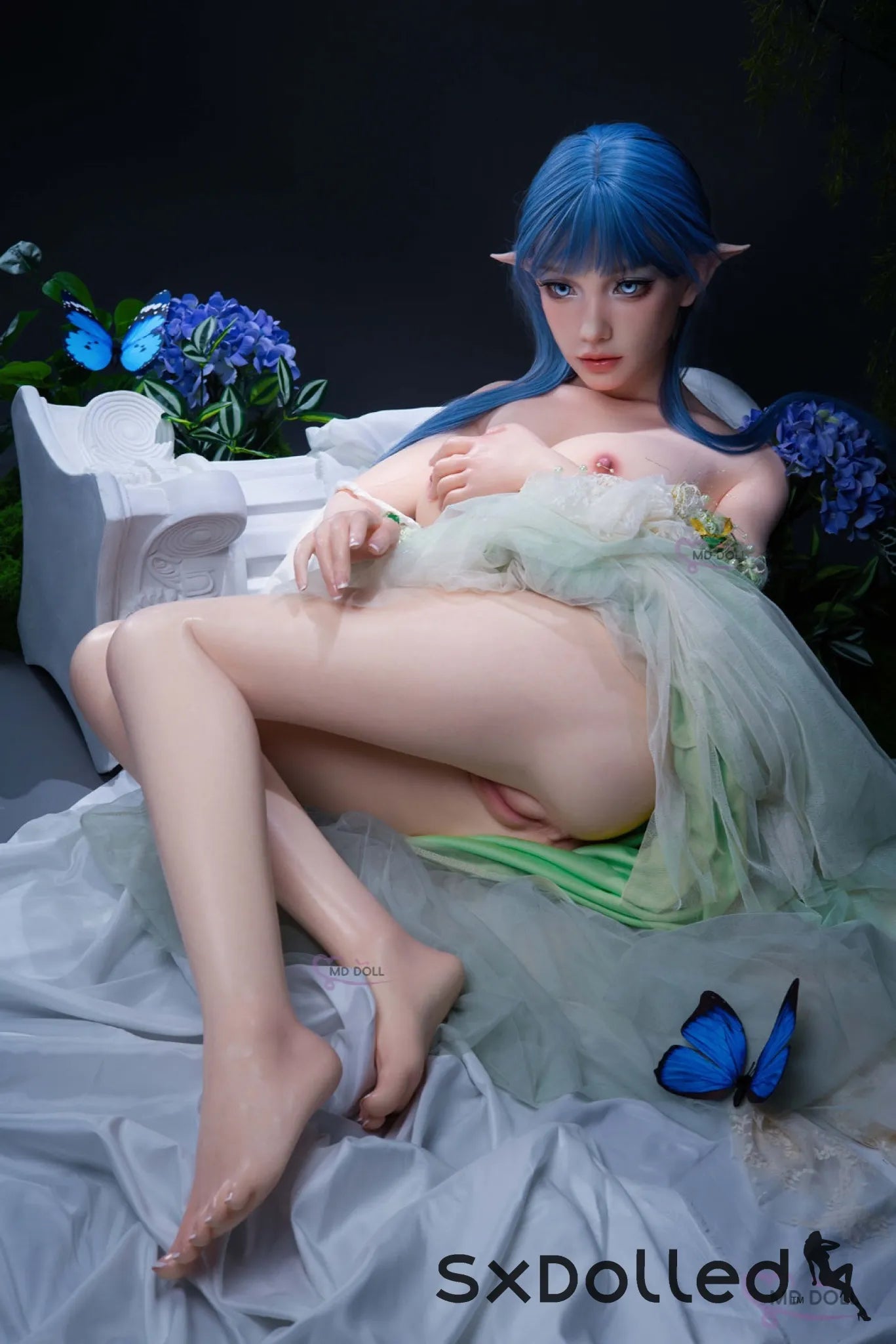 Sophiah A (G-Cup) (150cm) | Aqua Nature Elf Sex Doll | MD Doll G-Cup / 150cm / Blue Sex Doll