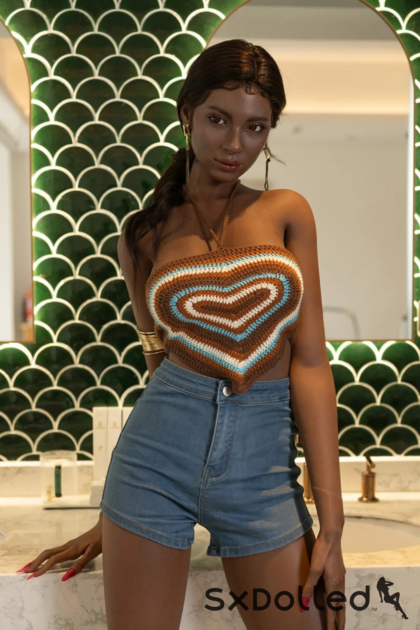 Zaria B (C-Cup) (170cm) | Ebony Sex Doll with Moles | Top CY Doll C-Cup / 170cm / Brunette Sex Doll