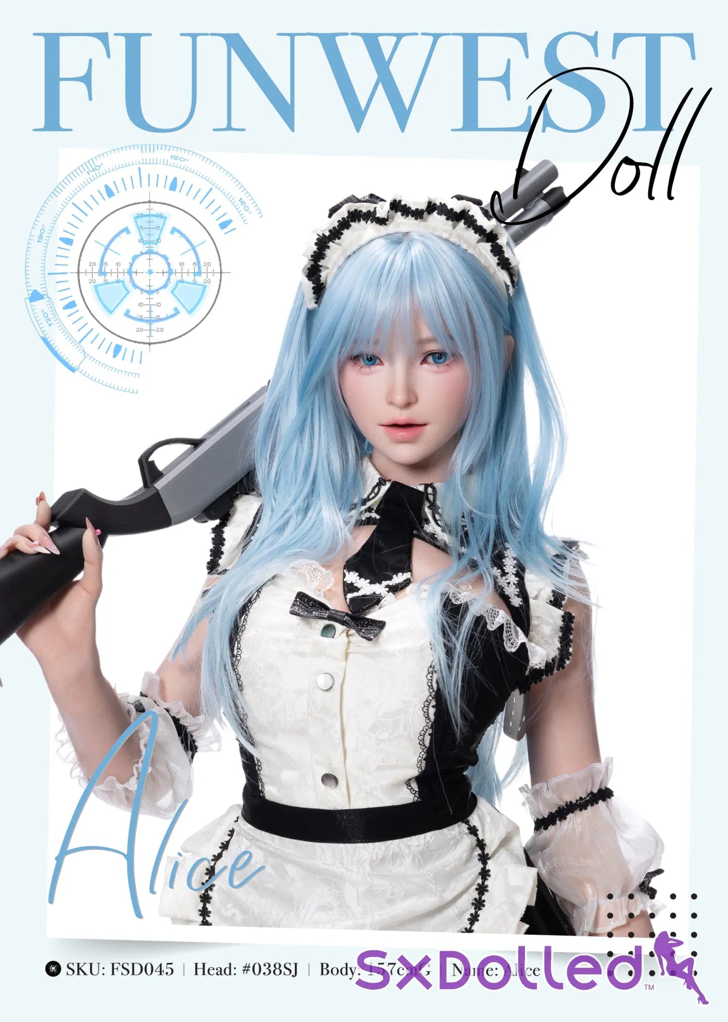 Alice C (G-Cup) (157cm) | Maid Cosplay Sex Doll | Funwest Doll - G-Cup / 157cm / Blue - Sex Doll