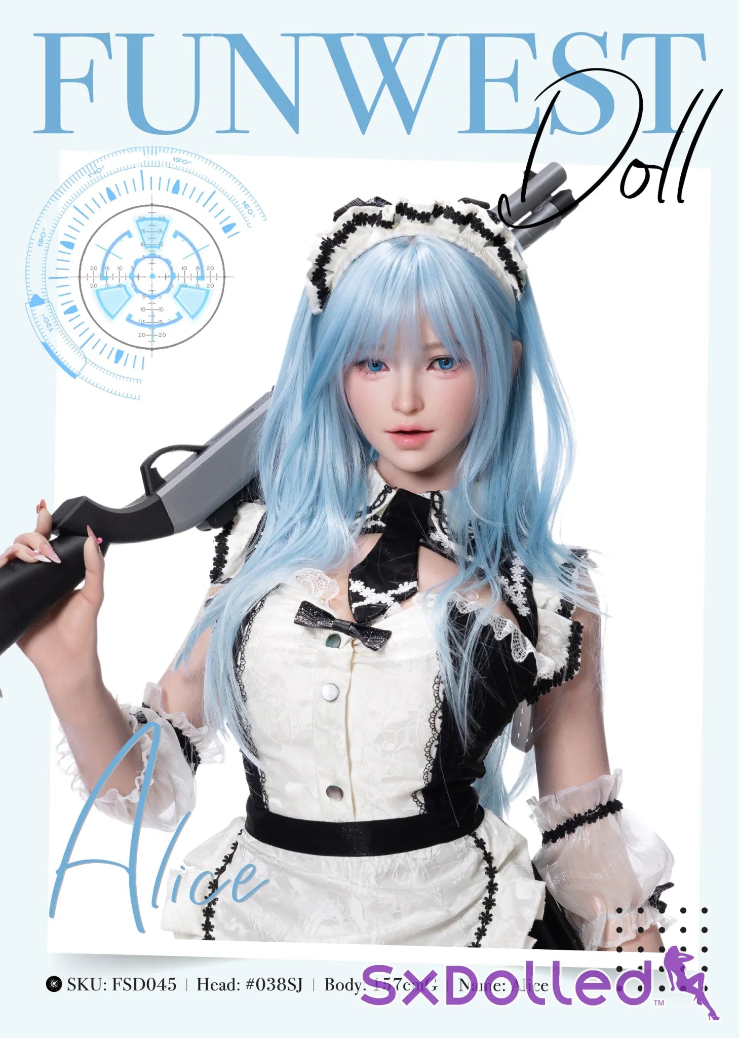 Alice C (G-Cup) (157cm) | Maid Cosplay Sex Doll | Funwest Doll - G-Cup / 157cm / Blue - Sex Doll