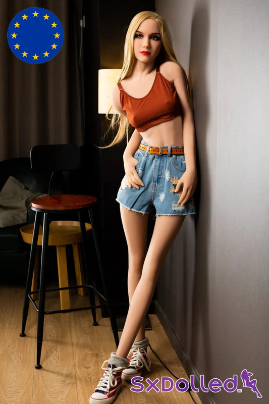 Audrey A (A-Cup) (166cm) | Blonde Blue Eyed Thin Sex Doll | HR Doll - A-Cup / 166cm / Blonde - Sex Doll