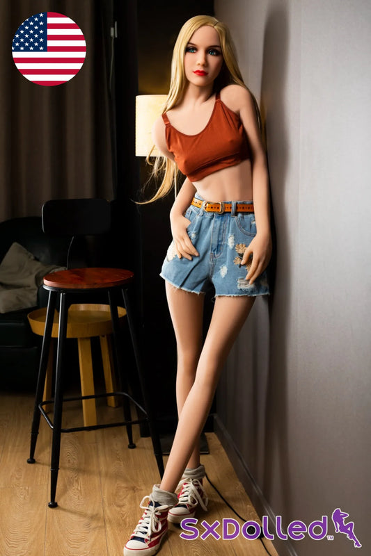 Audrey A (A-Cup) (166cm) | Blonde Blue Eyed Thin Sex Doll | HR Doll - A-Cup / 166cm / Blonde - Sex Doll
