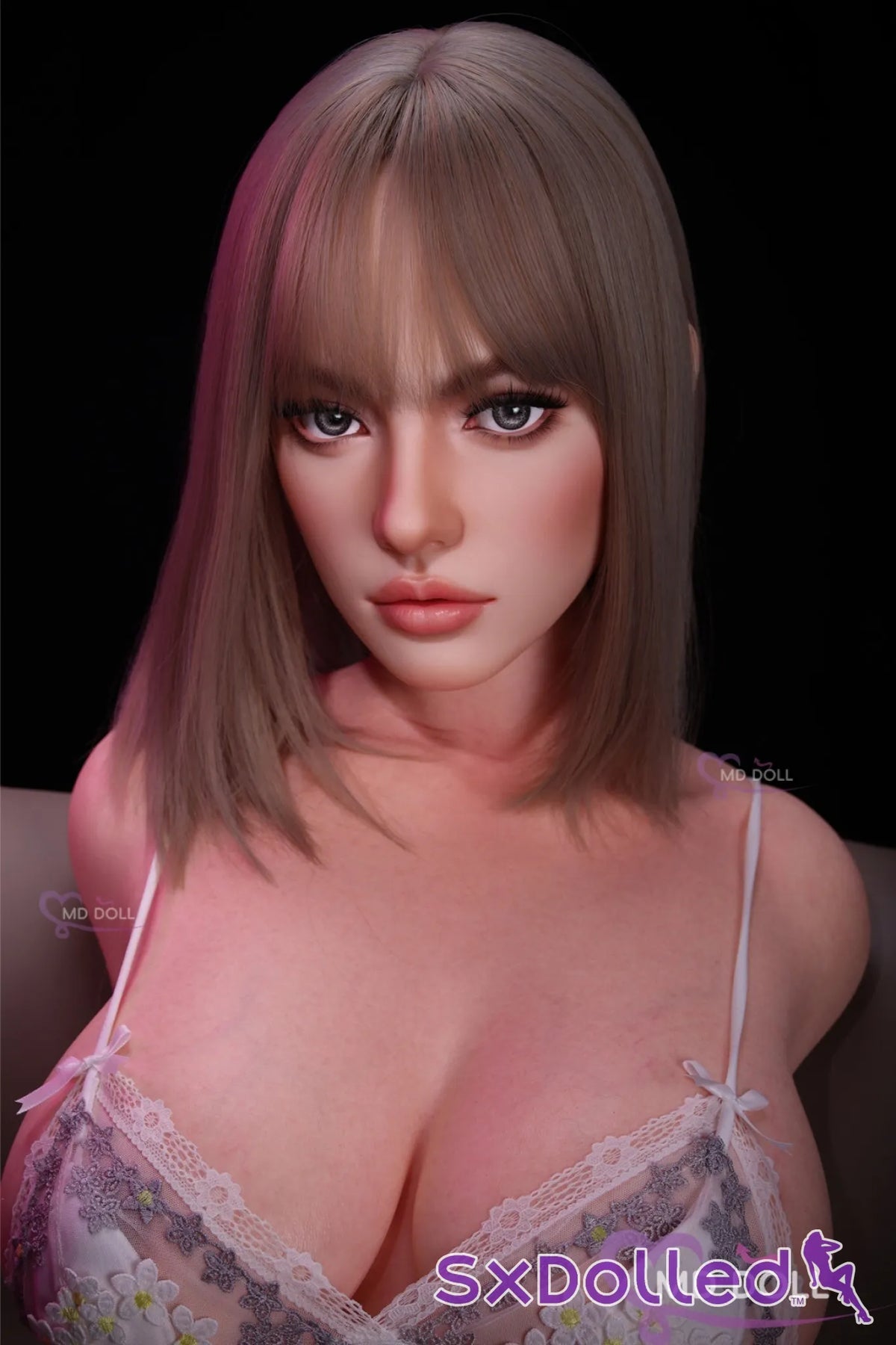 Beatrice C (E-Cup) (97cm) | Headphone Gamer Beauty Sex Doll | MD Doll - E-Cup / 97cm / Brunette - Sex Torso
