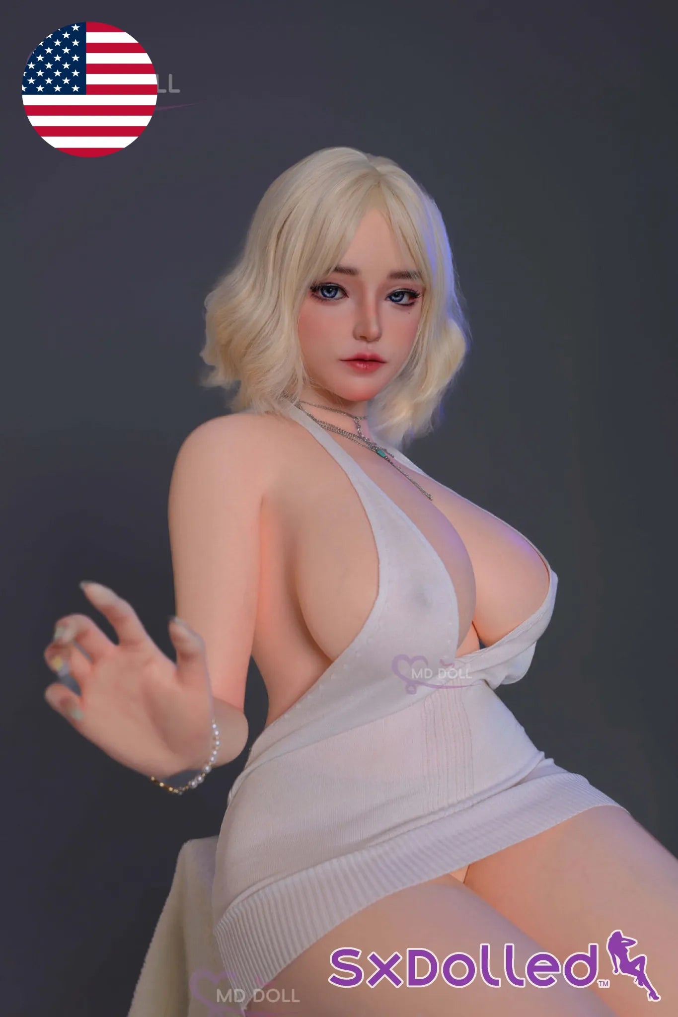 Belinda (Q-Cup) (162cm) | Caucasian Curvy Thick Sex Doll | MD Doll Q-Cup / 162cm / Blonde Sex Doll