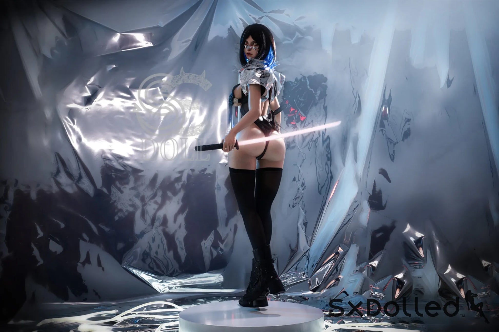 Bridget.E (E Cup) (161cm) | Thick Cyberpunk Sex Doll | SE Doll E Cup / 161cm / Black Sex Doll