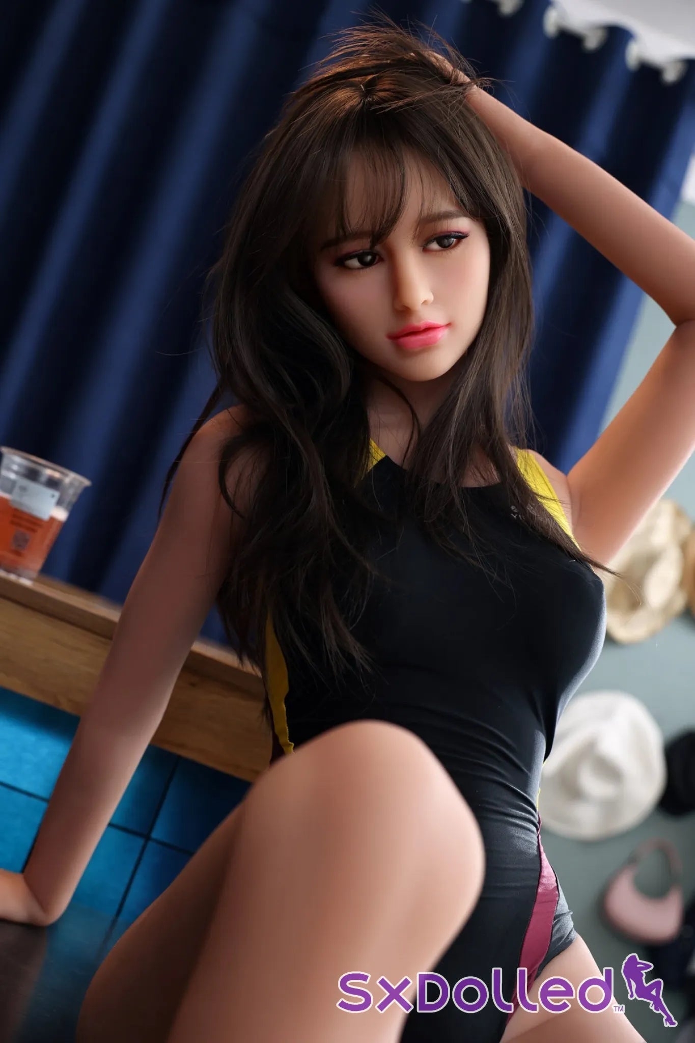 Chelsea (B-Cup) (161cm) | Tan Thick Swimmer Sex Doll | HR Doll - B-Cup / 161cm / Brunette - Sex Doll