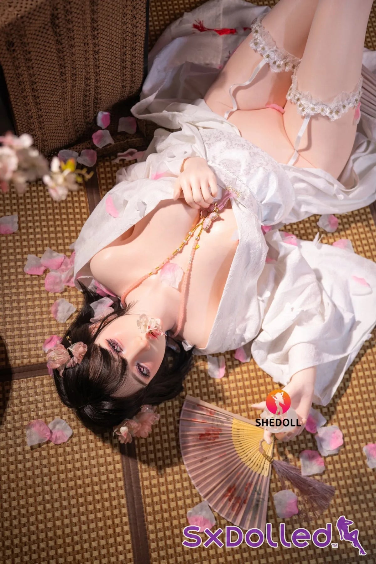 Cynthia B (D-Cup) (168cm) | Floral Kimono Beauty Sex Doll | SHEDOLL - D-Cup / 168cm / Black - Sex Doll