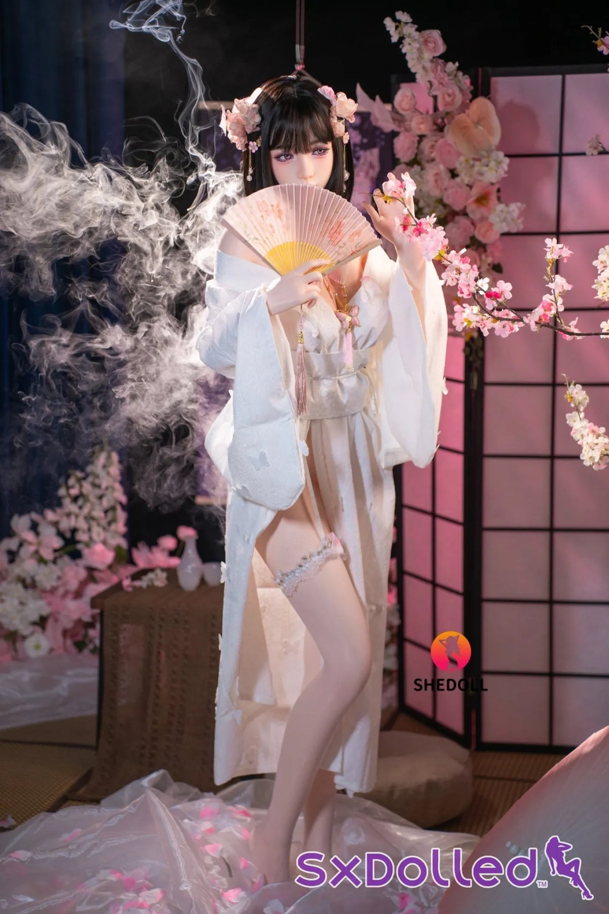 Cynthia B (D-Cup) (168cm) | Floral Kimono Beauty Sex Doll | SHEDOLL - D-Cup / 168cm / Black - Sex Doll