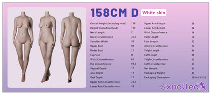 Ella F (D-Cup) (158cm) | White Lace Lingerie Sex Doll | IDODOLL - D-Cup / 158cm / Blonde - Sex Doll
