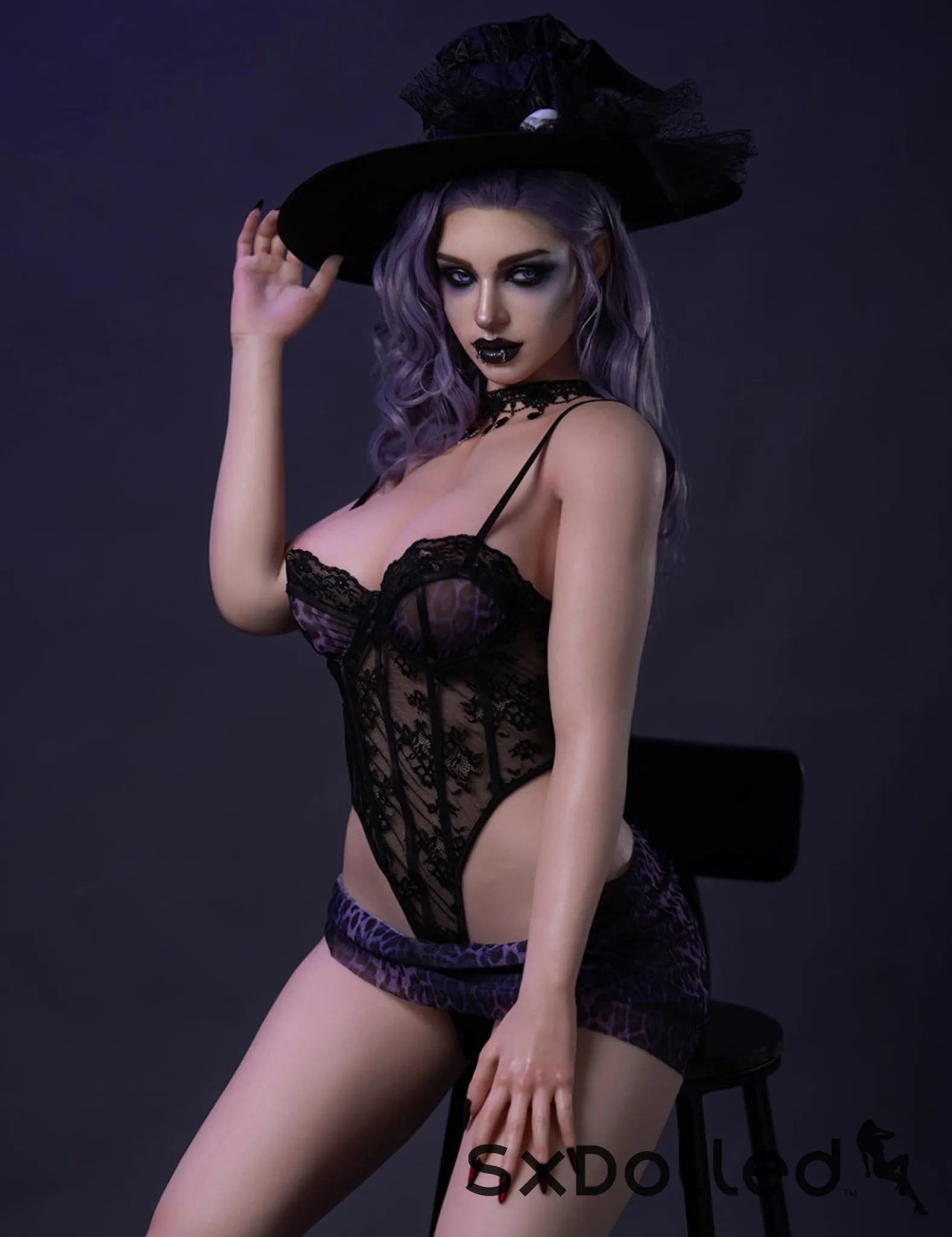 Elodie B (E-Cup) (176cm) | Purple Hair Goth Sex Doll | Top CY Doll E-Cup / 176cm / Purple Sex Doll