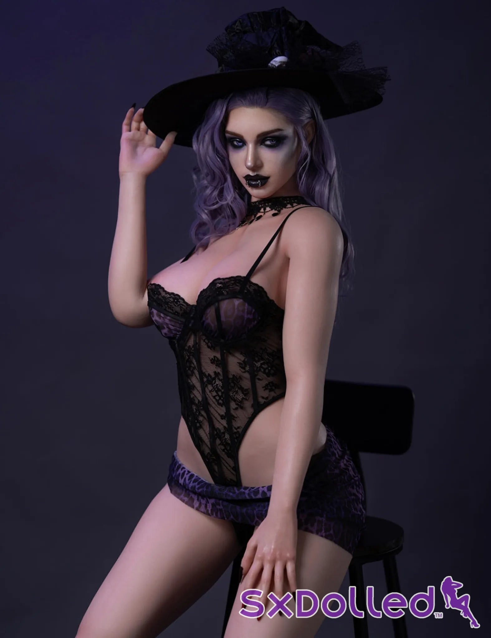 Elodie B (E-Cup) (176cm) | Purple Hair Goth Sex Doll | Top CY Doll E-Cup / 176cm / Purple Sex Doll
