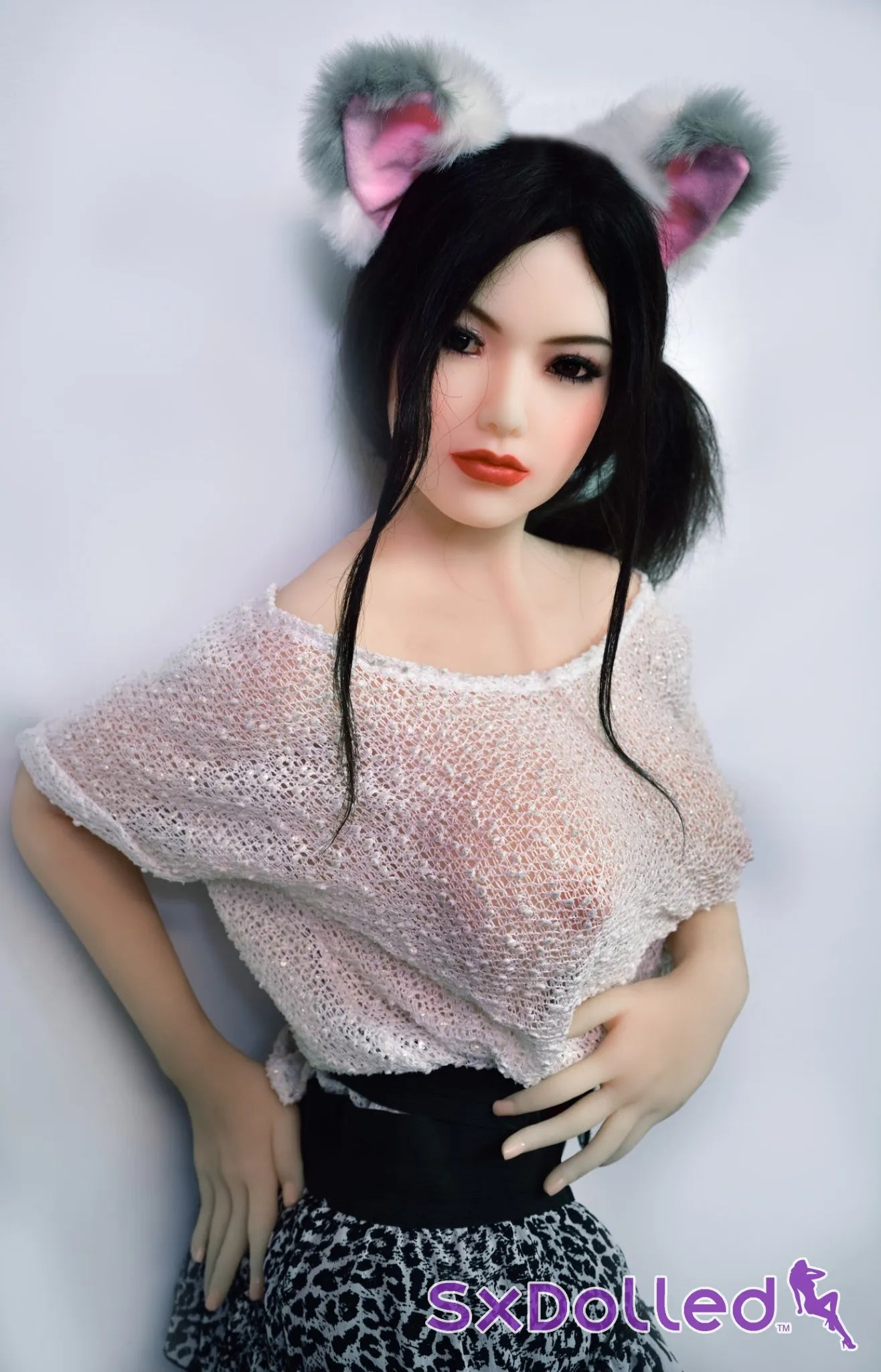 Evelyn B (G-Cup) (150cm) | Busty Mature Caucasian Sex Doll | HR Doll - G-Cup / 150cm / Black - Sex Doll