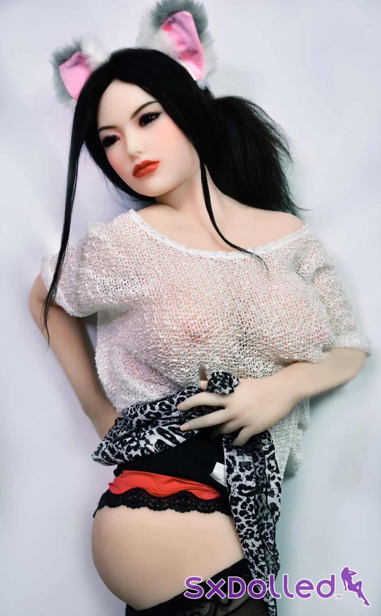 Evelyn B (G-Cup) (150cm) | Busty Mature Caucasian Sex Doll | HR Doll - G-Cup / 150cm / Black - Sex Doll