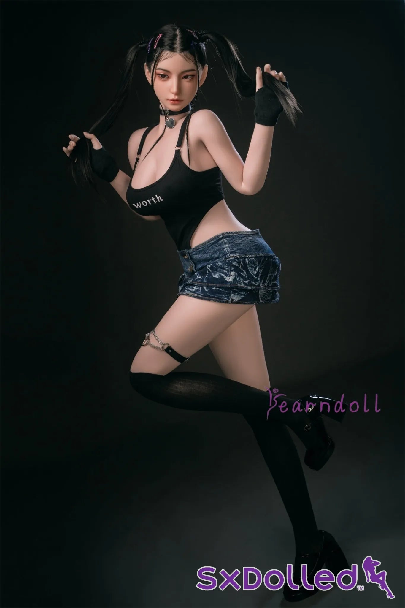 Kannika (E-Cup) (163cm) | Asian ROS Pigtails Sex Doll | Yearn Doll E-Cup / 163cm / Black Sex Doll