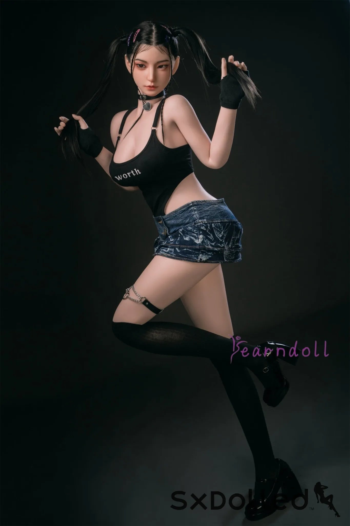 Kannika (E-Cup) (163cm) | Asian ROS Pigtails Sex Doll | Yearn Doll E-Cup / 163cm / Black Sex Doll