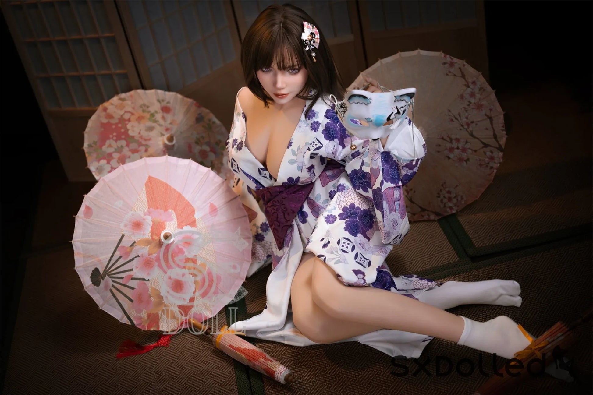 Kemeny.E (D Cup) (155cm) | Purple Eyed Kimono Sex Doll | SE Doll D Cup / 155cm / Brunette Sex Doll