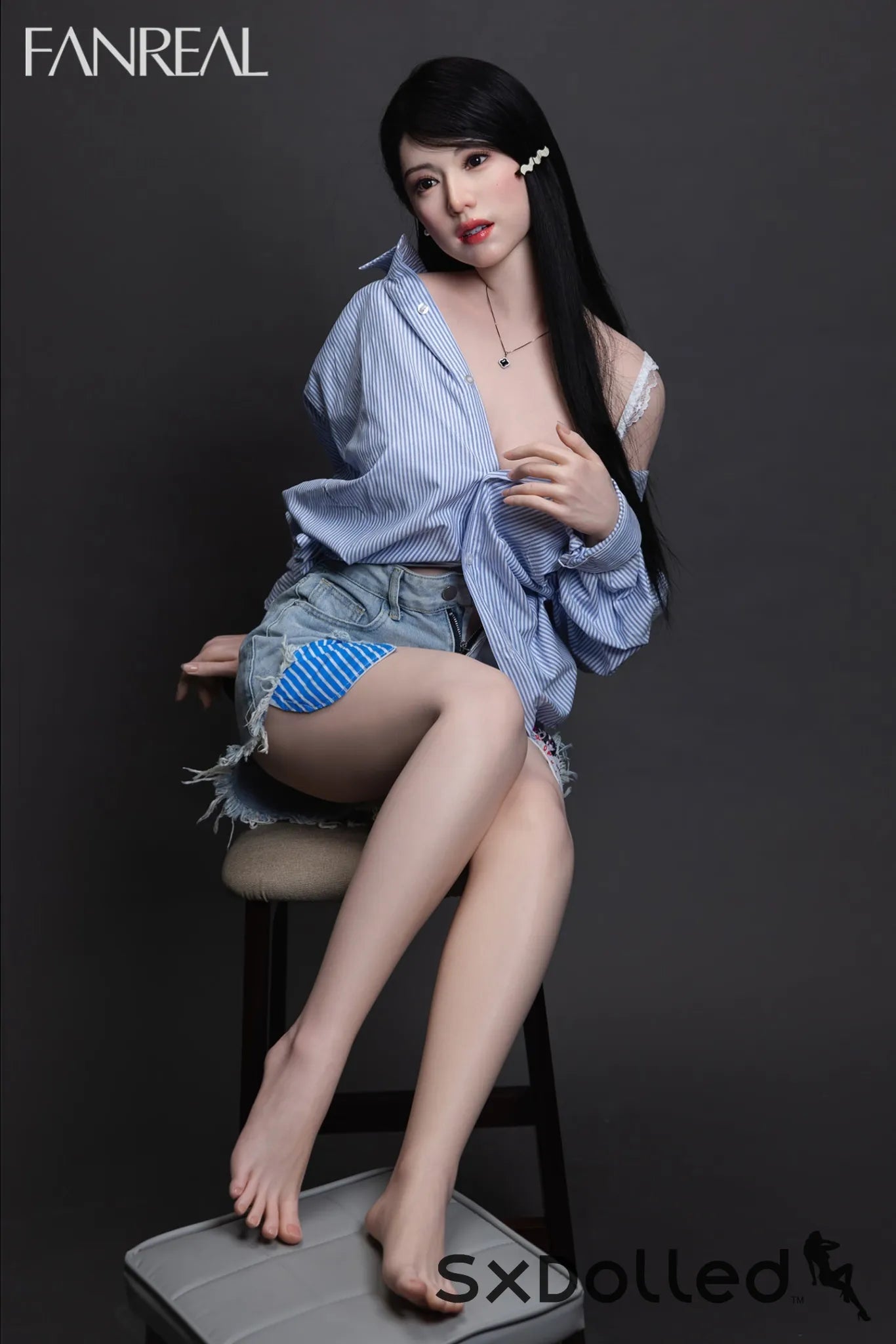 Kimmy B (F Cup) (155cm) | Asian Ultra Realistic Sex Doll | Fanreal F Cup / 155cm / Black Sex Doll