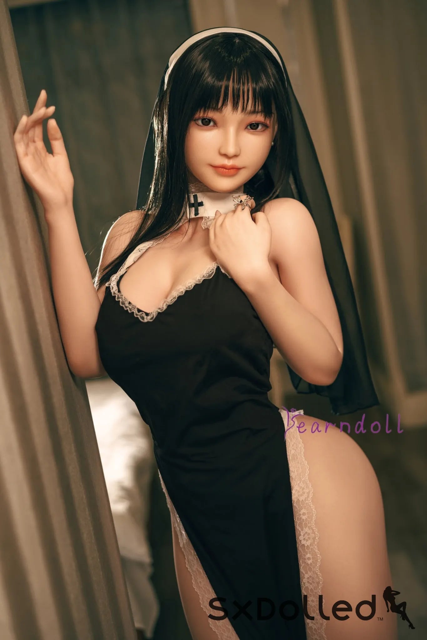 Lan (E-Cup) (163cm) | Asian Nun Cosplay Sex Doll | Yearn Doll E-Cup / 163cm / Black Sex Doll