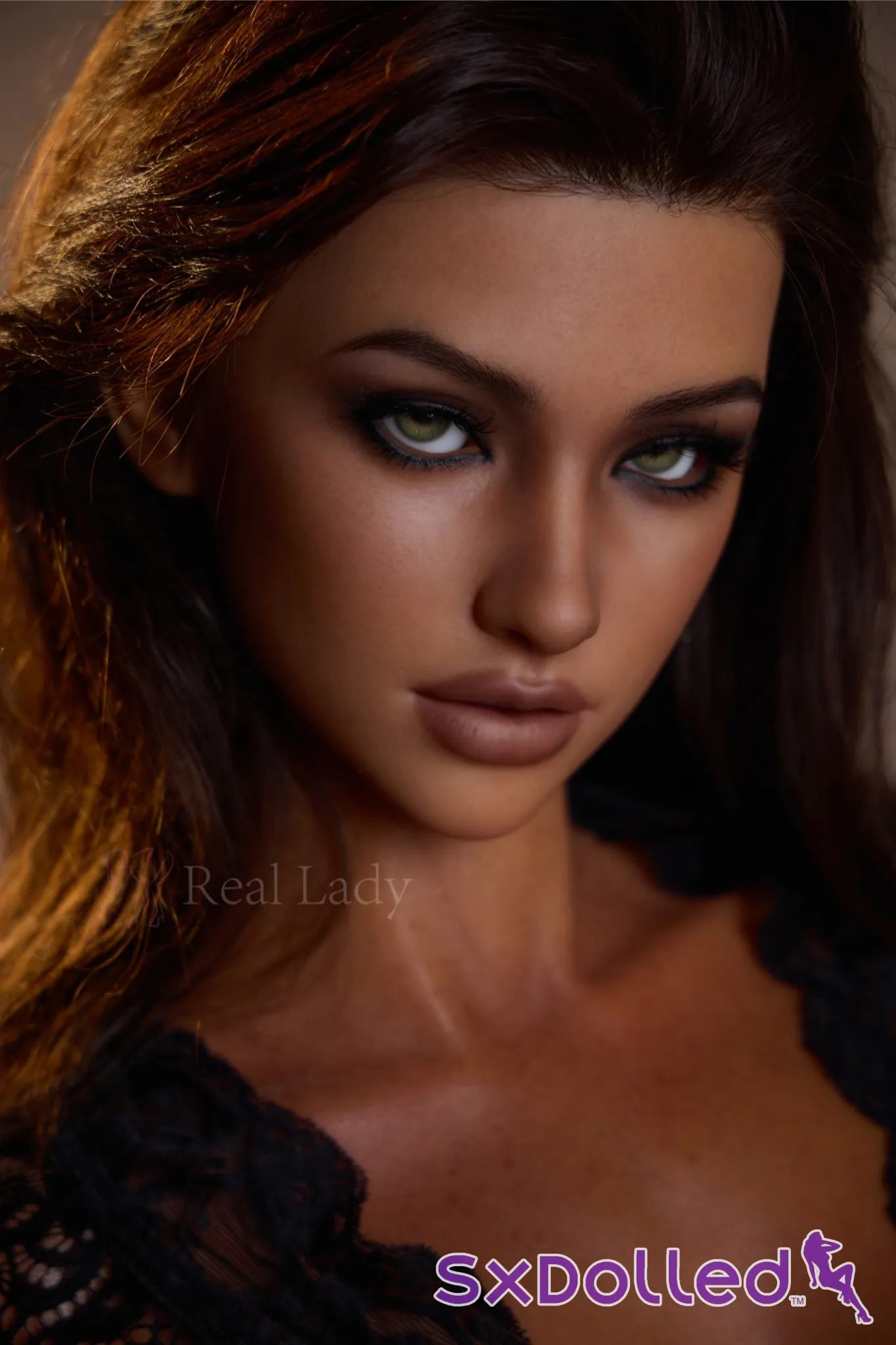 Lena D (H Cup) (150cm) | Tan Green Eyed Latina Sex Doll | Real Lady H Cup / 150cm / Brunette Sex Doll
