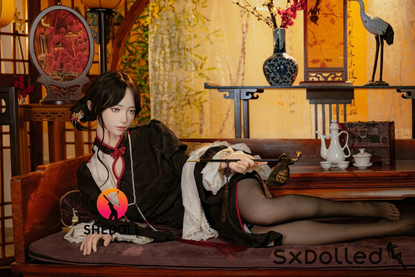Lina B (E Cup) (156cm) | Asian Blue Eyed Sex Doll | SHEDOLL E Cup / 156cm / Brunette Sex Doll