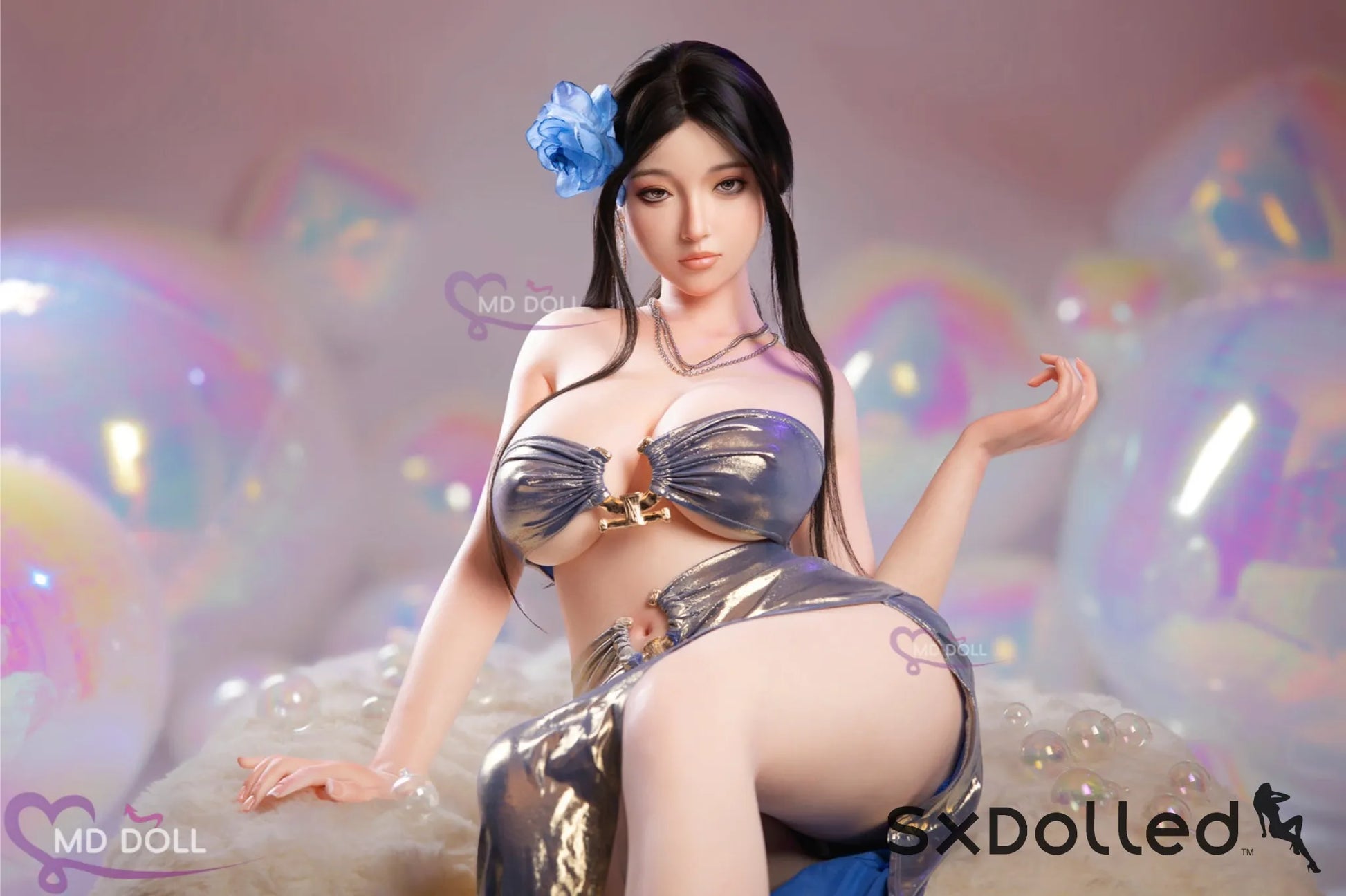 Linda A (H-Cup) (164cm) | Busty Curvy Asian Sex Doll | MD Doll H-Cup / 164cm / Black Sex Doll