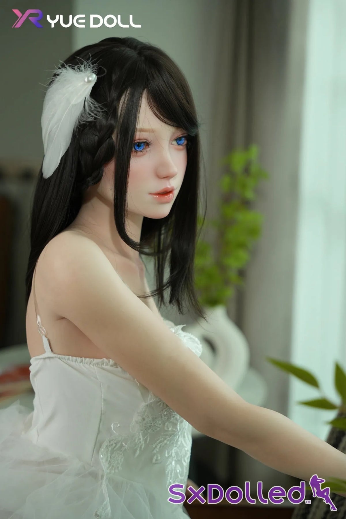 Lolis A (F-Cup) (150cm) | Black-Haired White Dress Sex Doll | Yue Doll - F-Cup / 150cm / Black - Sex Doll