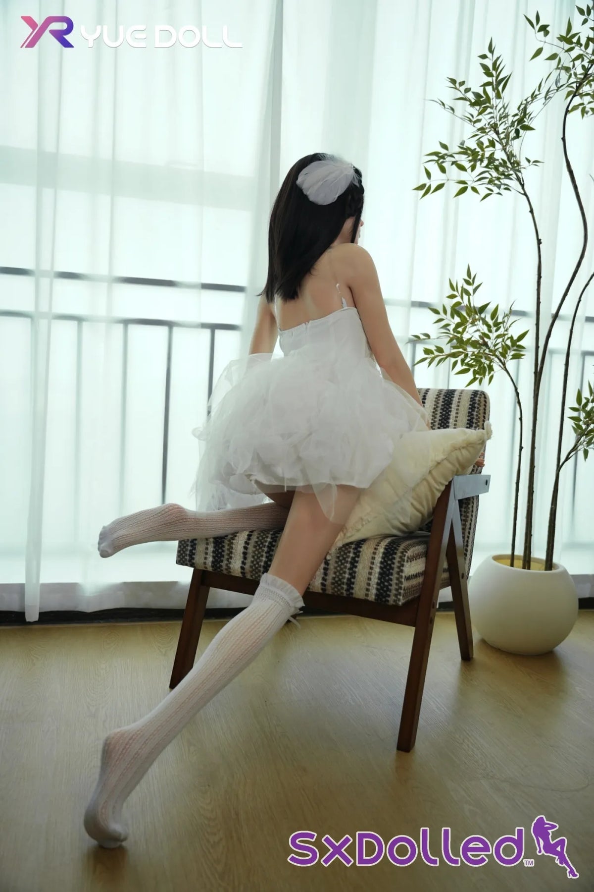 Lolis A (F-Cup) (150cm) | Black-Haired White Dress Sex Doll | Yue Doll - F-Cup / 150cm / Black - Sex Doll