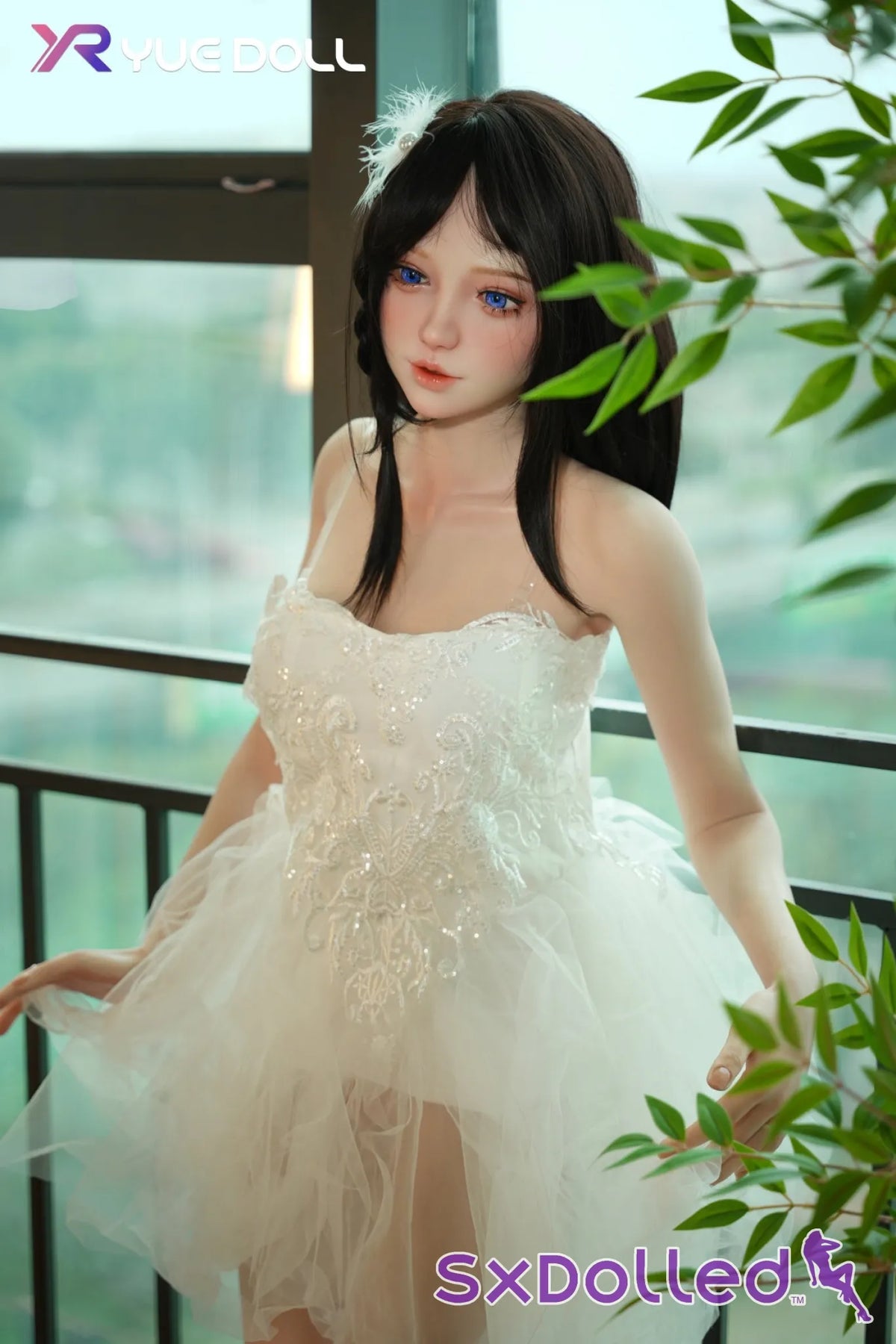Lolis A (F-Cup) (150cm) | Black-Haired White Dress Sex Doll | Yue Doll - F-Cup / 150cm / Black - Sex Doll
