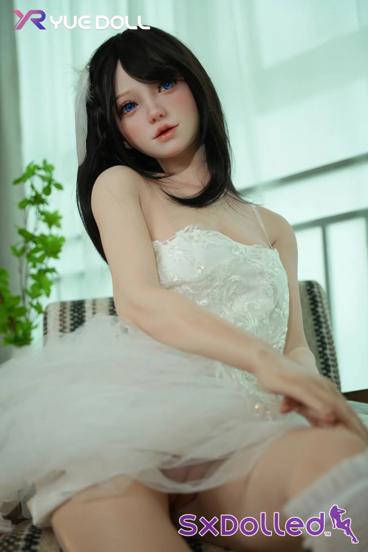 Lolis A (F-Cup) (150cm) | Black-Haired White Dress Sex Doll | Yue Doll - F-Cup / 150cm / Black - Sex Doll