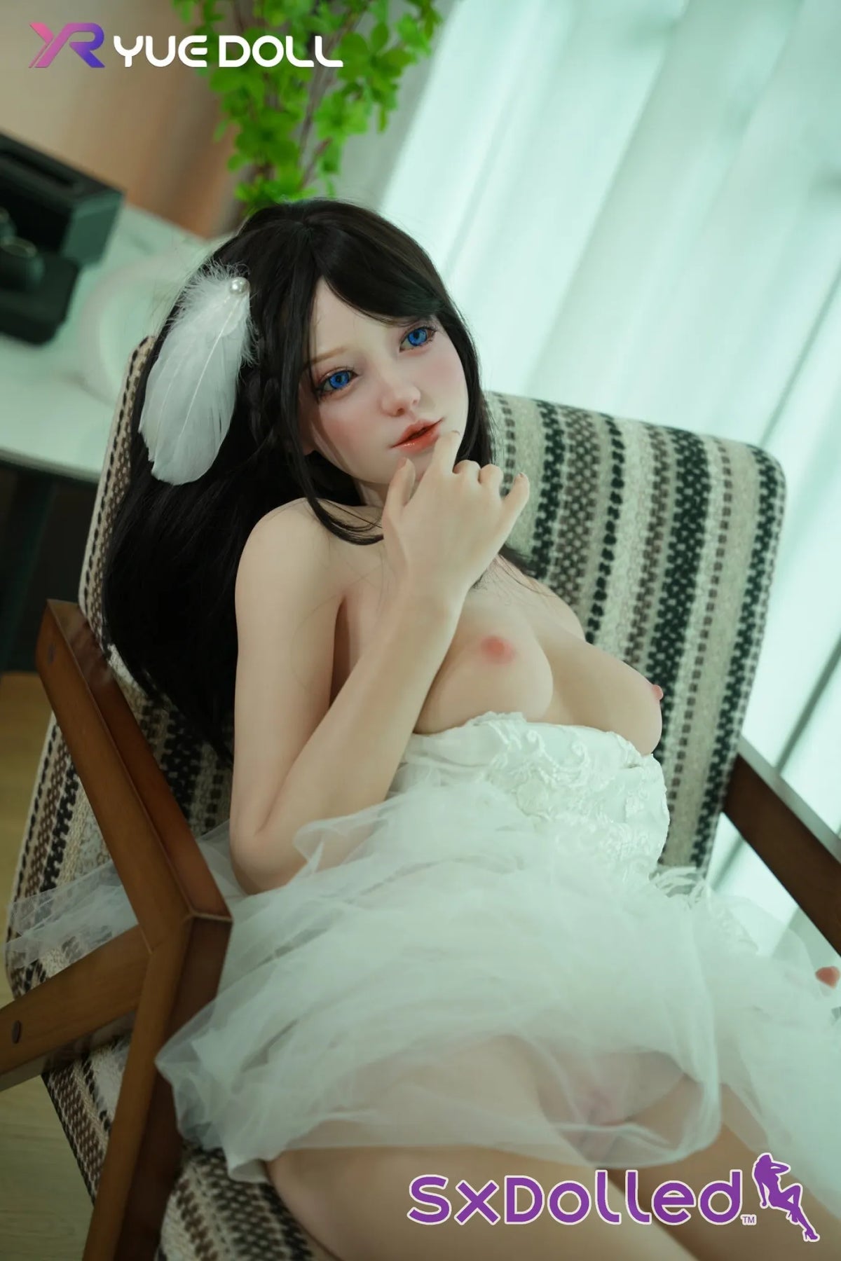 Lolis A (F-Cup) (150cm) | Black-Haired White Dress Sex Doll | Yue Doll - F-Cup / 150cm / Black - Sex Doll