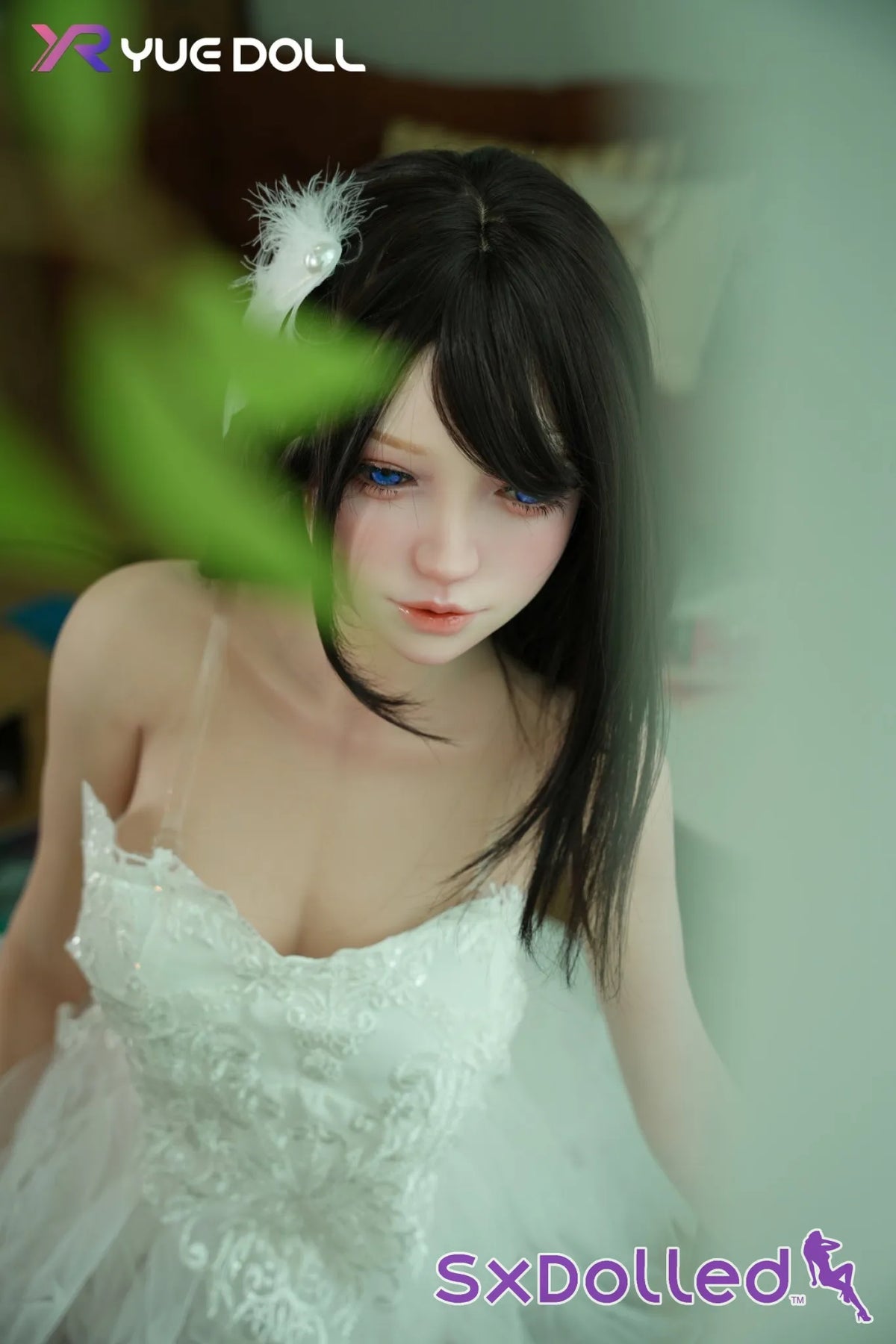 Lolis A (F-Cup) (150cm) | Black-Haired White Dress Sex Doll | Yue Doll - F-Cup / 150cm / Black - Sex Doll
