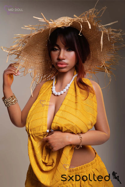 Luna B (H-Cup) (162cm) | Ebony Plump Curvaceous Sex Doll | MD Doll H-Cup / 162cm / Brunette Sex Doll