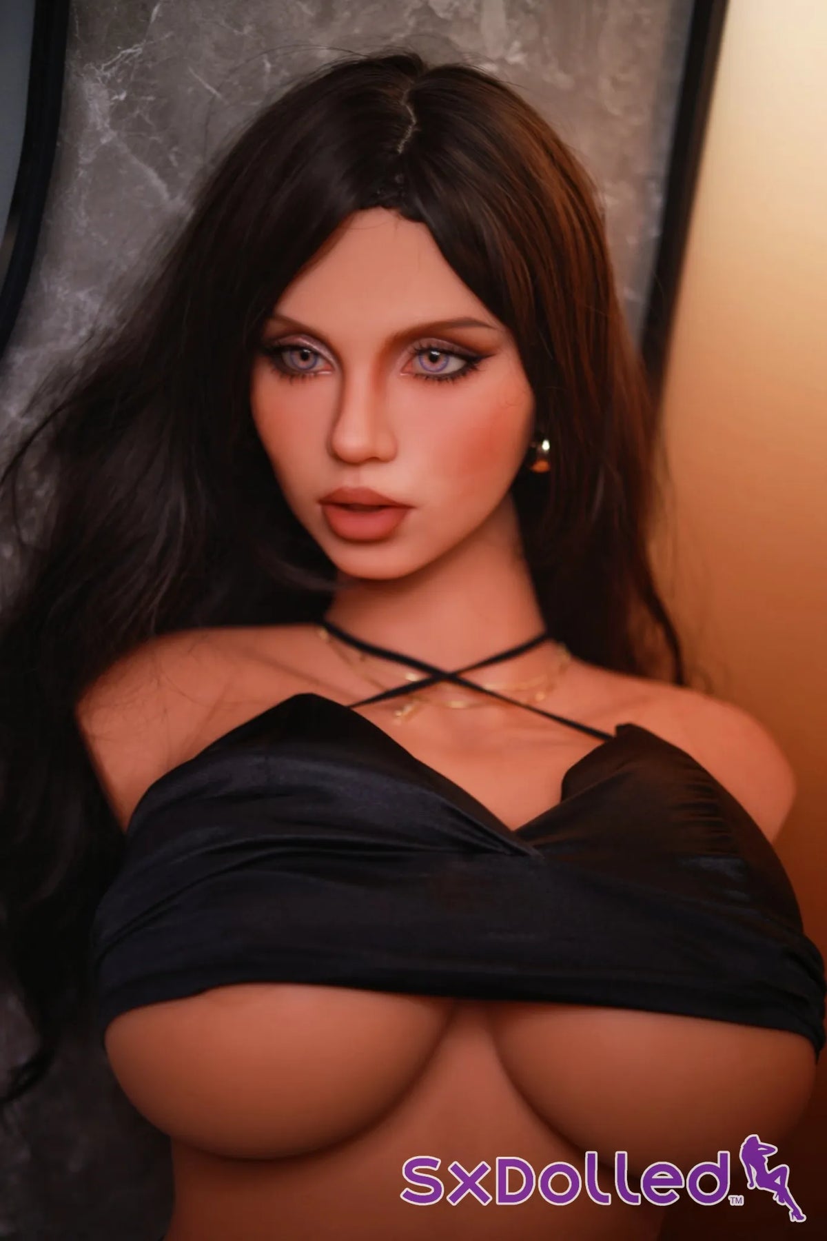 Lyra J (E-Cup) (85cm) | Midnight Onyx Temptress Sex Doll Torso | Fire Doll - E-Cup / 85cm / Black - Sex Torso