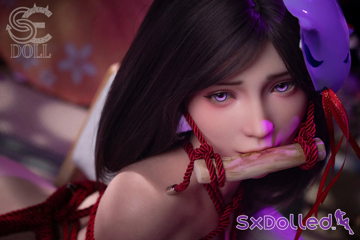 Maggie G (G-Cup) (68cm) | Mystical Fox Masked Sex Doll Torso | SE Doll - G-Cup / 68cm / Black - Sex Doll