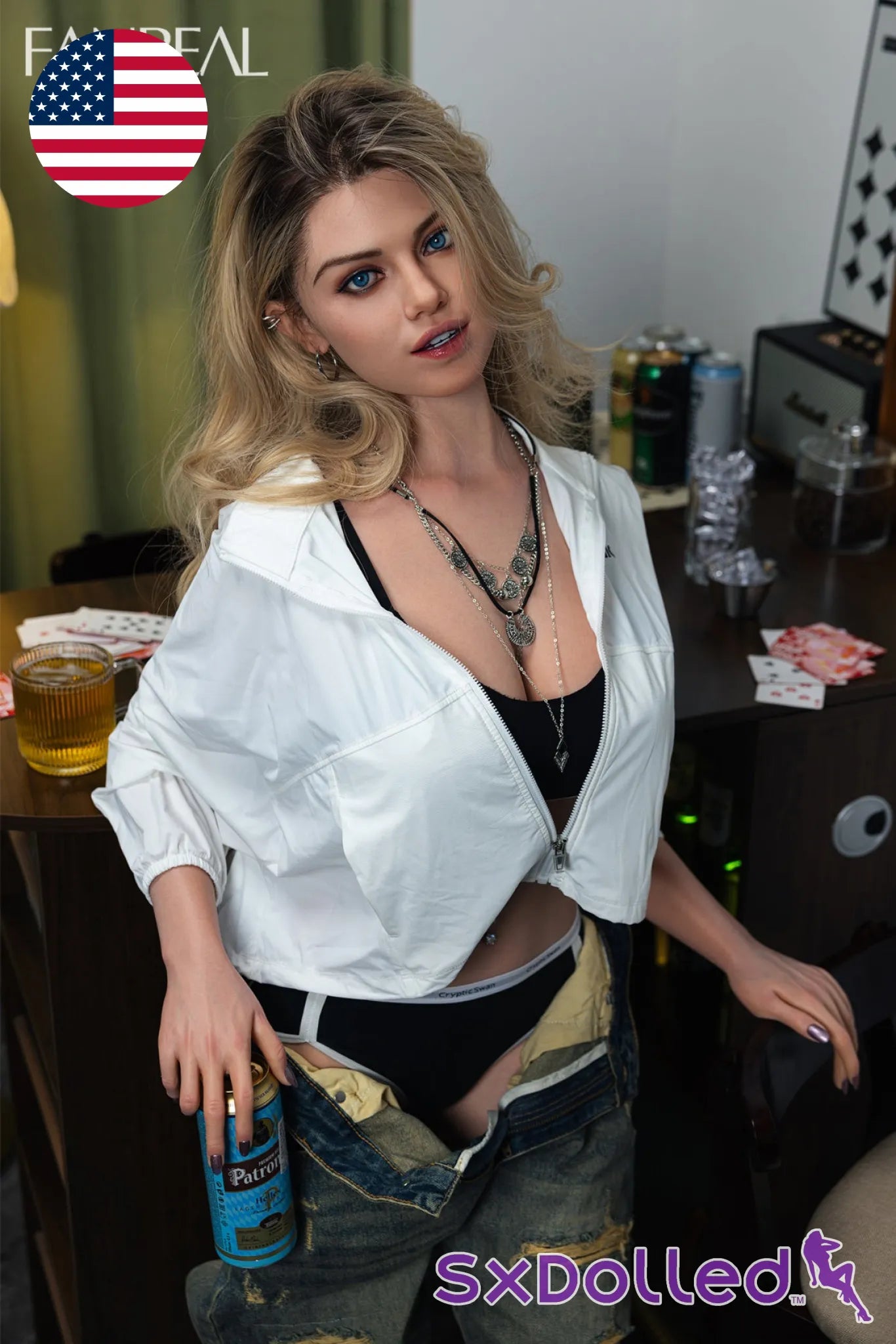 Maria A (F-Cup) (168cm) | Happy US In Stock Sex Doll | Fanreal - F-Cup / 168cm / Black - Sex Doll