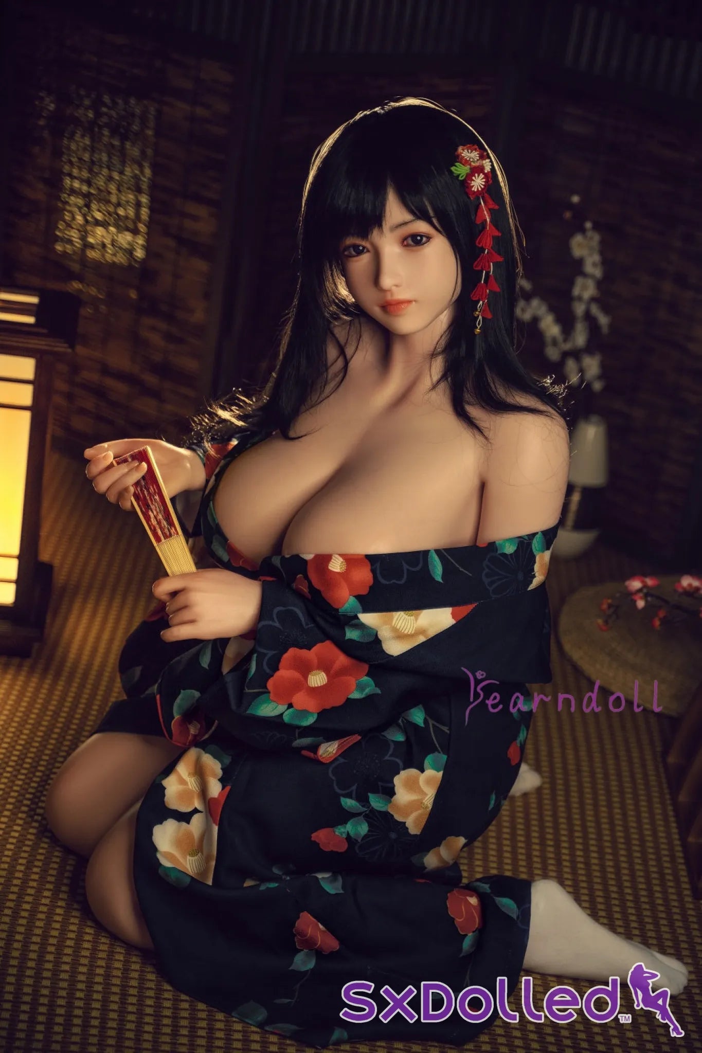 My (K-Cup) (162cm) | Asian Kimono Cosplay Sex Doll | Yearn Doll K-Cup / 162cm / Black Sex Doll
