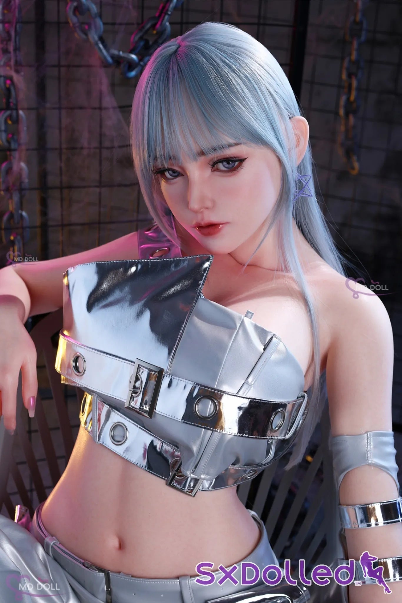 Nancy A (F-Cup) (166cm) | Silver Hair Futuristic Sex Doll | MD Doll F-Cup / 166cm / Silver Sex Doll