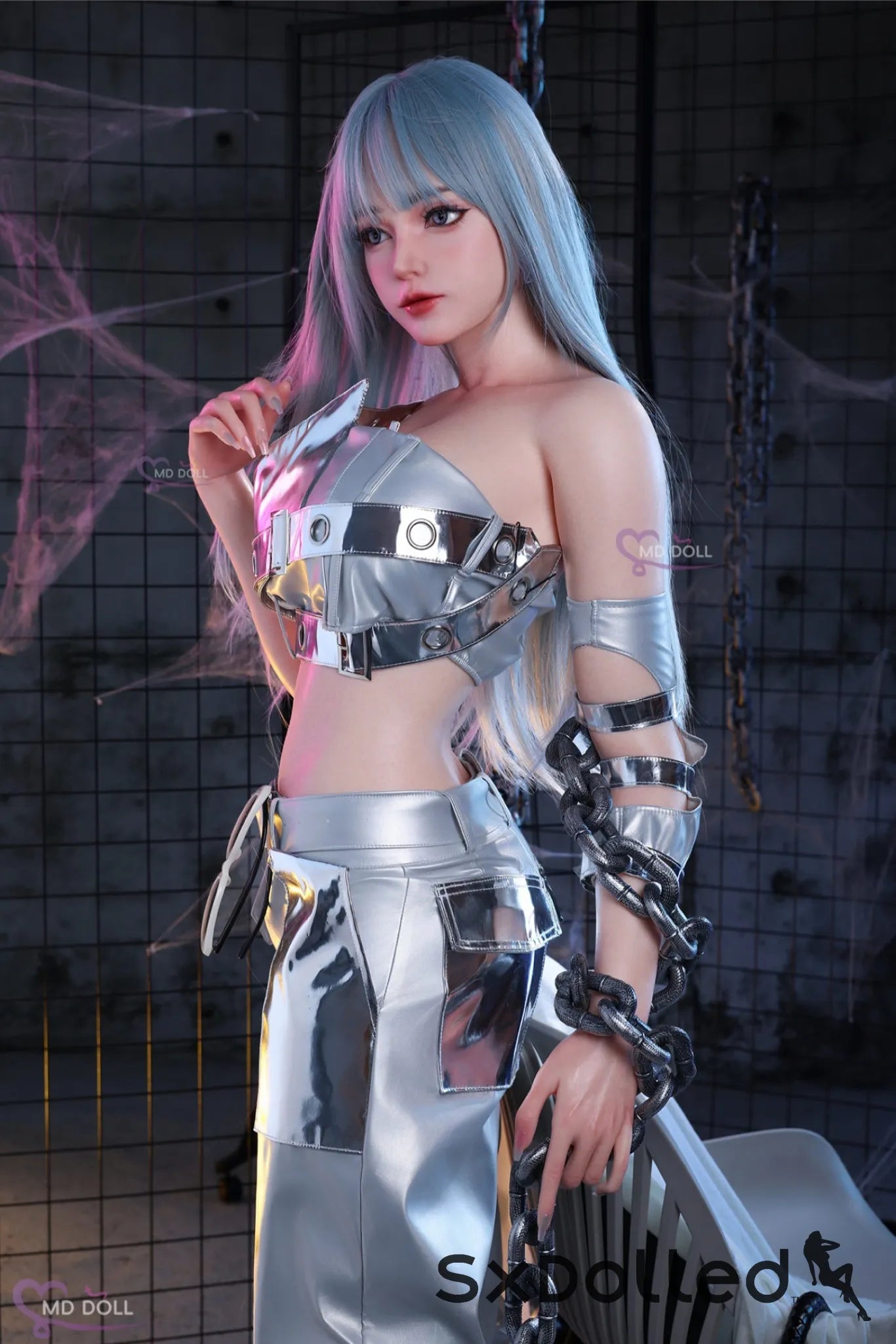Nancy A (F-Cup) (166cm) | Silver Hair Futuristic Sex Doll | MD Doll F-Cup / 166cm / Silver Sex Doll