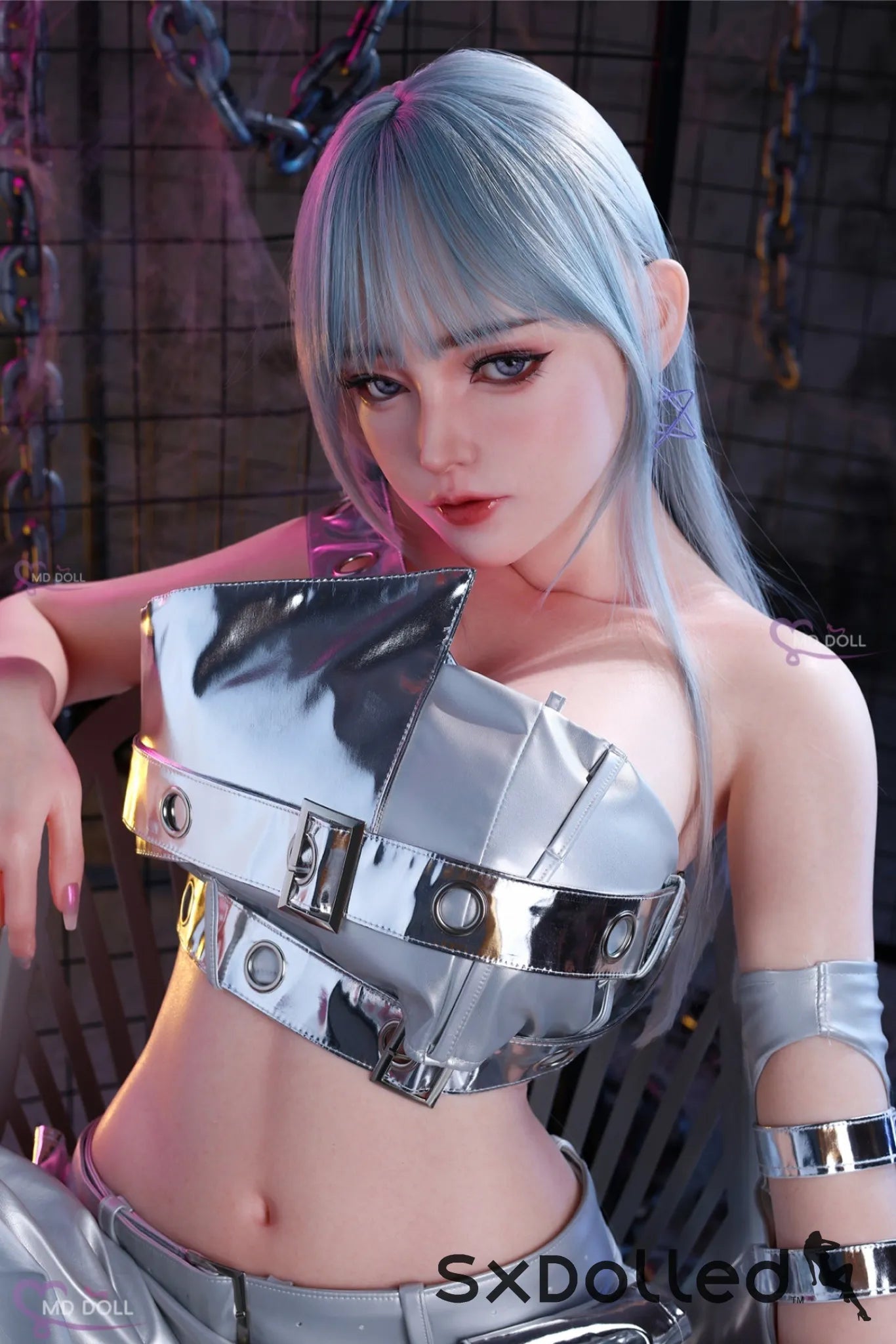 Nancy A (F-Cup) (166cm) | Silver Hair Futuristic Sex Doll | MD Doll F-Cup / 166cm / Silver Sex Doll